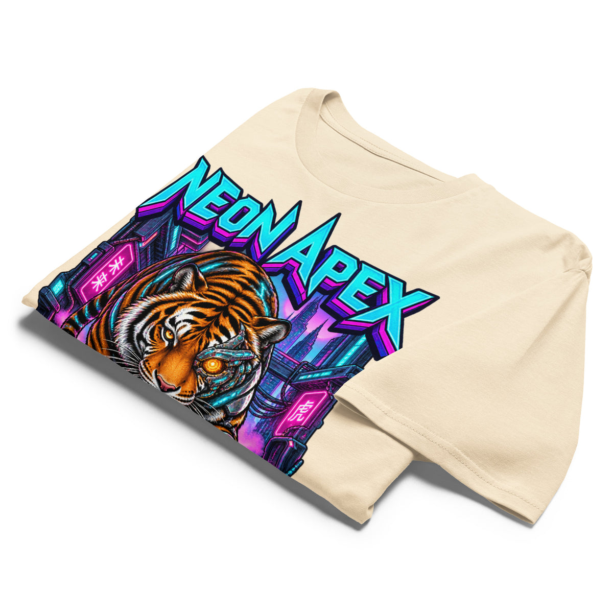 Cyberpunk Animals Lovers | Cotton Heritage MC1082 Men's Premium Short Sleeve Tee — NEON APEX by printfluence