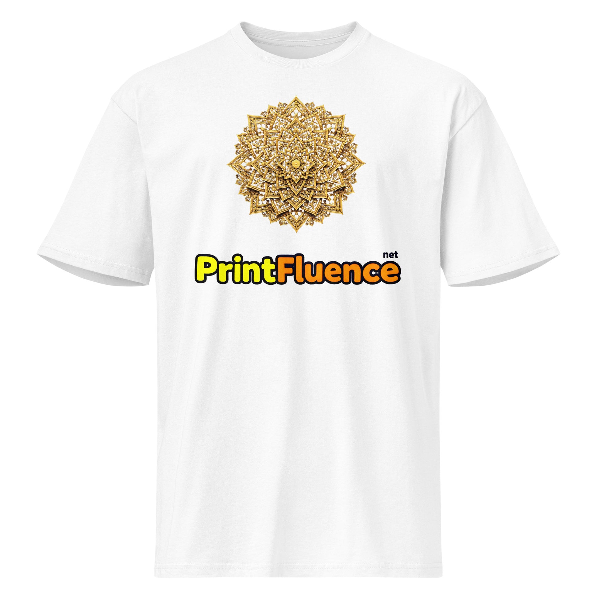 Cotton Heritage MC1082 I Men's Premium Short Sleeve Tee - Golden Star Spiral Men’s Premium Tee – Luxe Nested Stars Graphic Shirt by printfluence.net