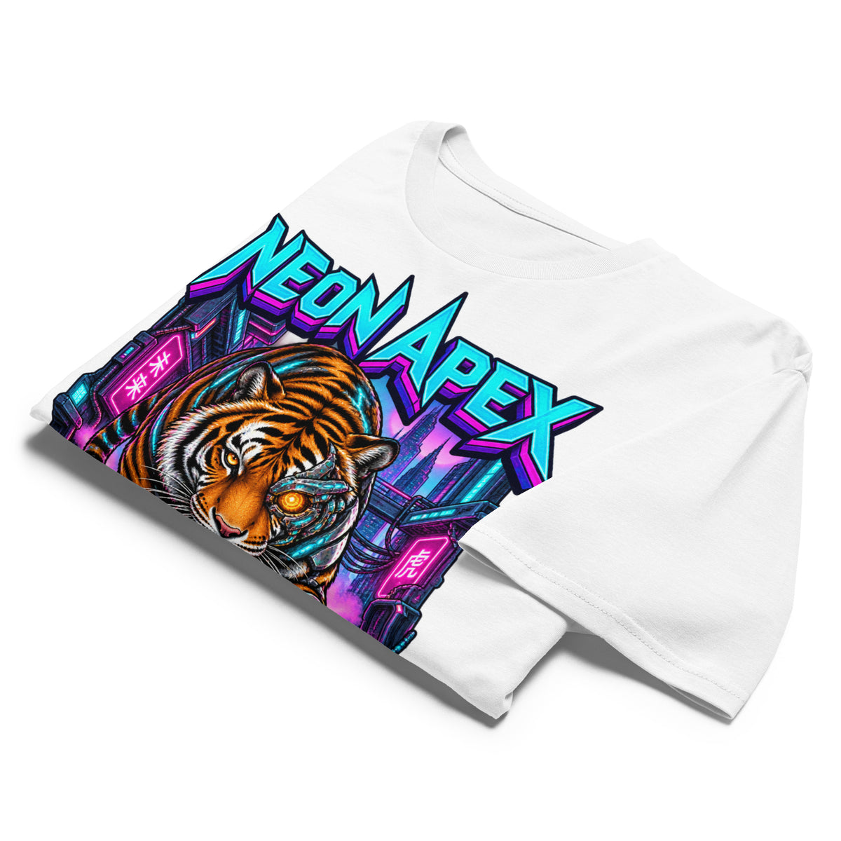 Cyberpunk Animals Lovers | Cotton Heritage MC1082 Men's Premium Short Sleeve Tee — NEON APEX by printfluence