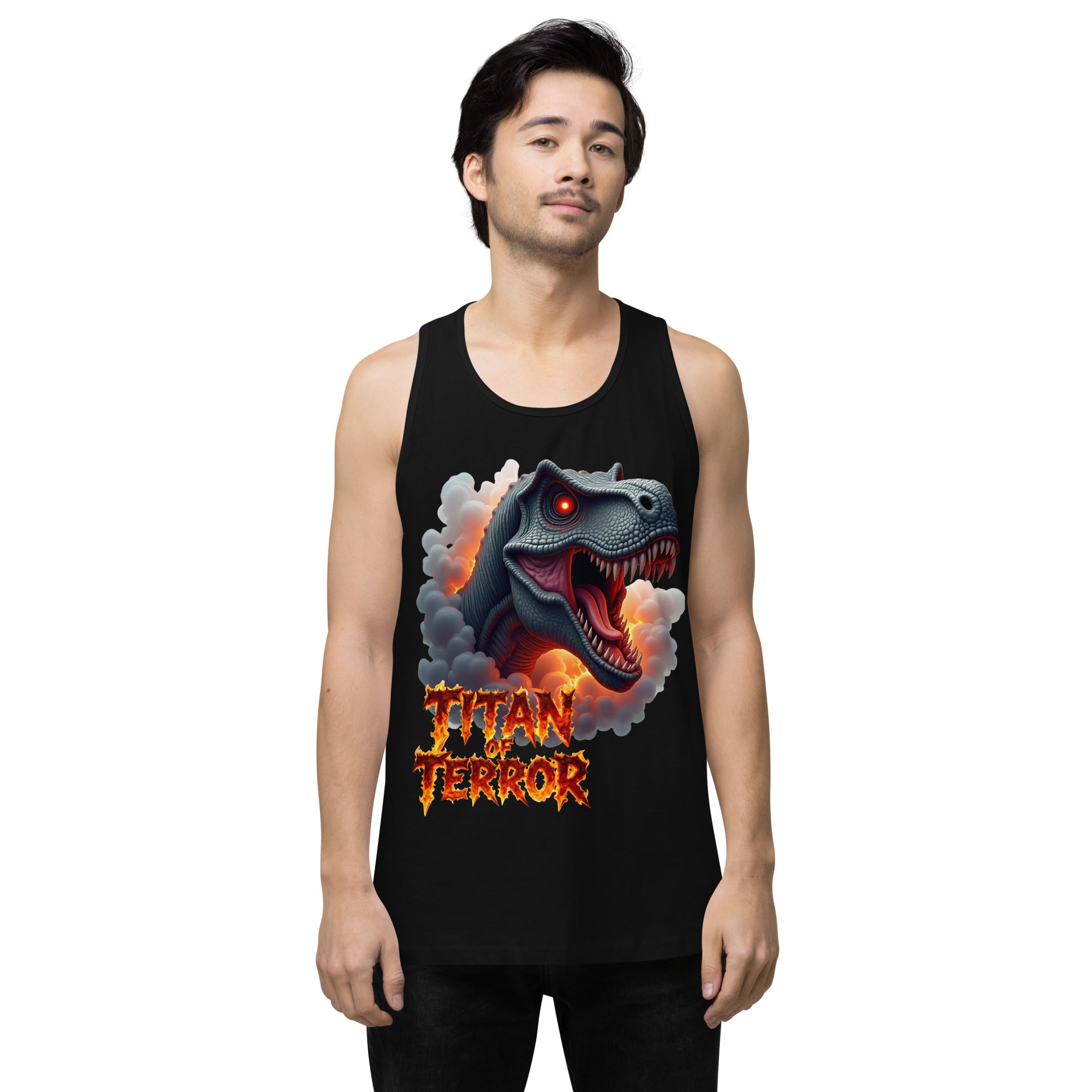 Men’s premium tank top - Titan of Terror Men's Premium Tank – Primal Power for Elite Dominators by printfluence.net