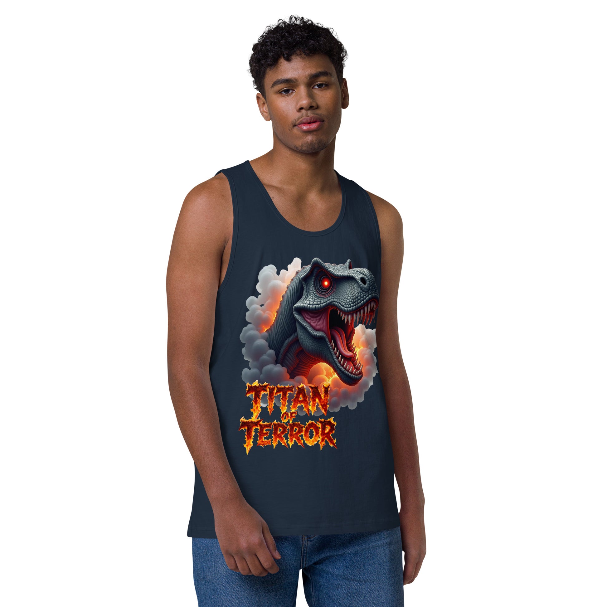 Men’s premium tank top - Titan of Terror Men's Premium Tank – Primal Power for Elite Dominators by printfluence.net