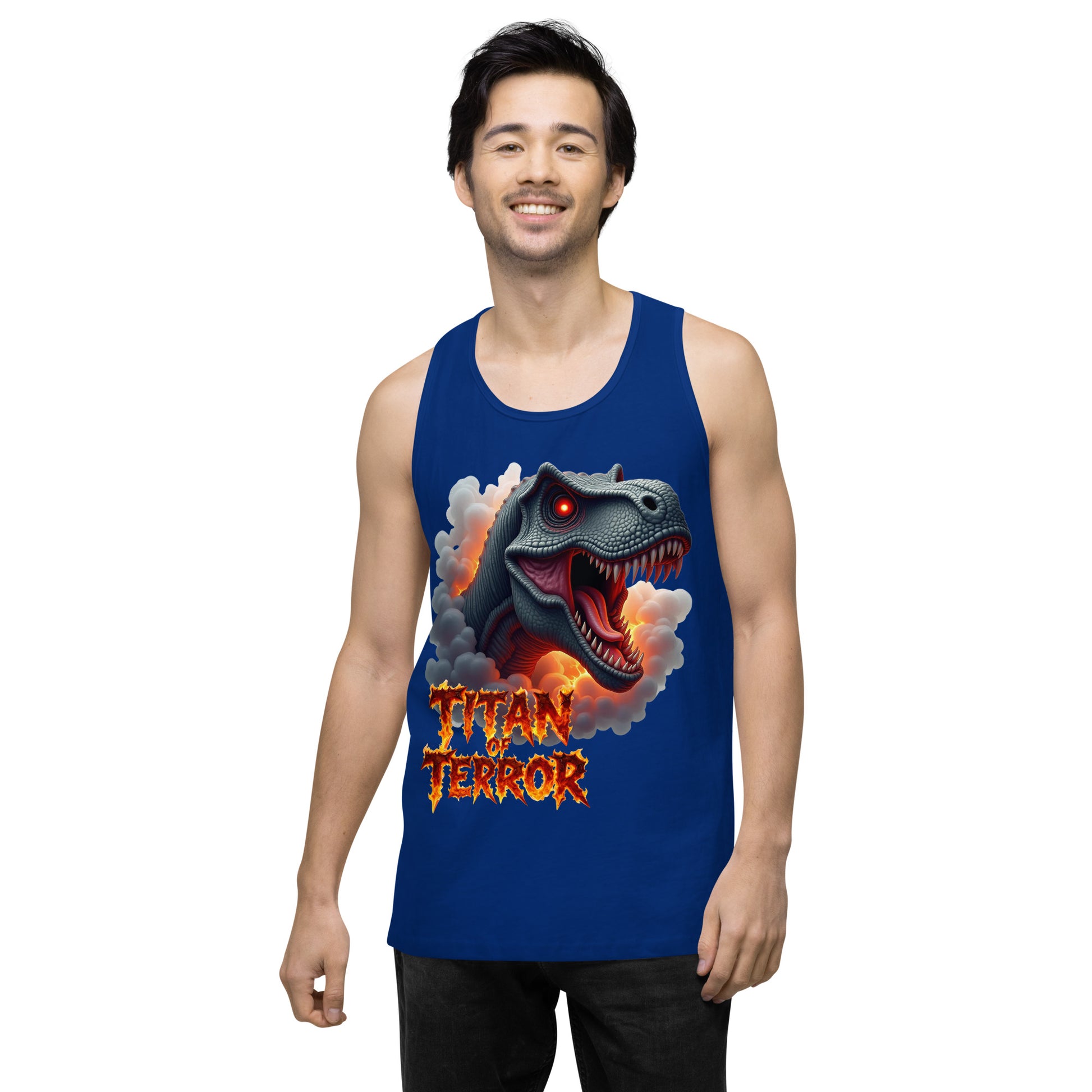 Men’s premium tank top - Titan of Terror Men's Premium Tank – Primal Power for Elite Dominators by printfluence.net