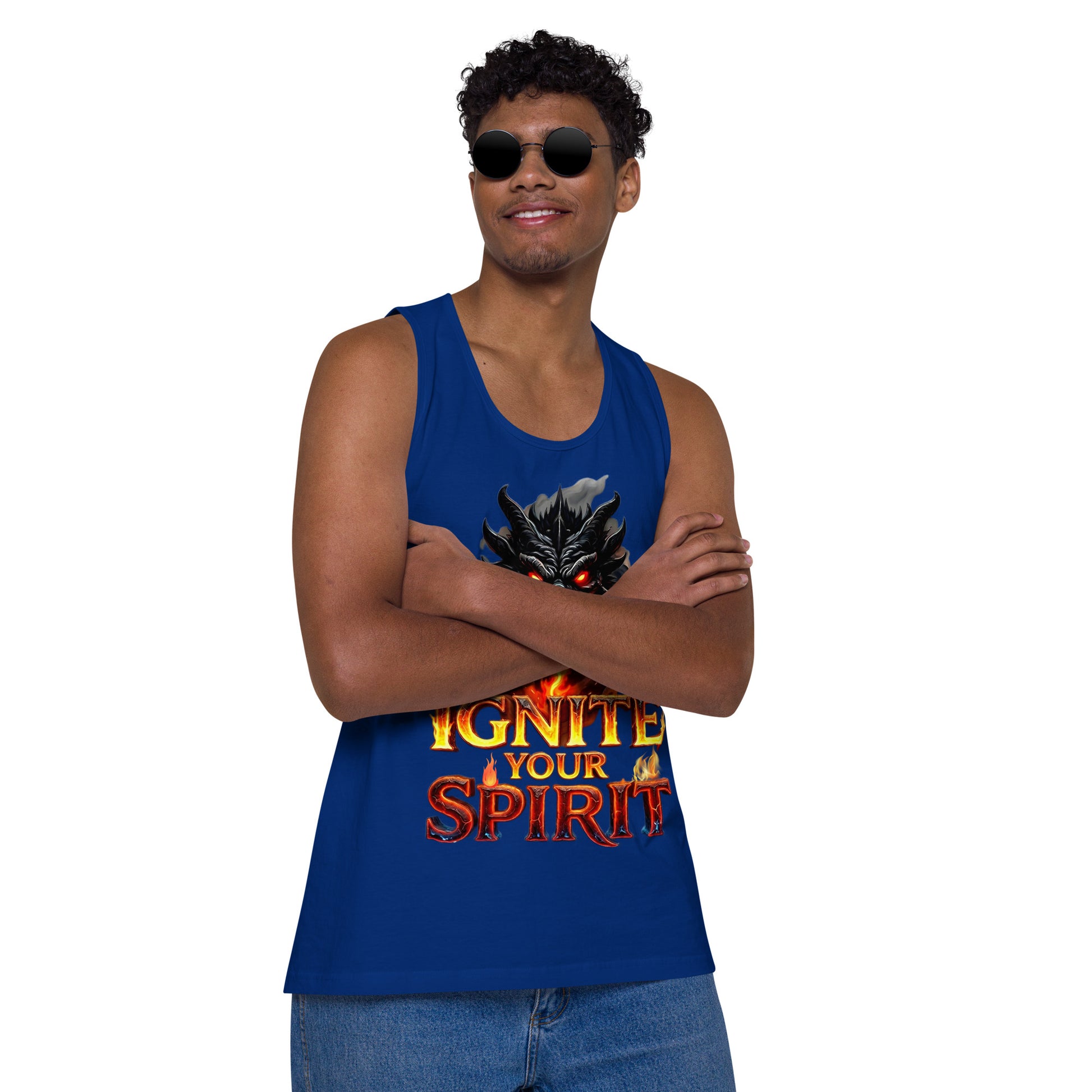 Men’s premium tank top - Ignite Elite Dragon Tank – Opulent Men's Premium Fire by printfluence.net