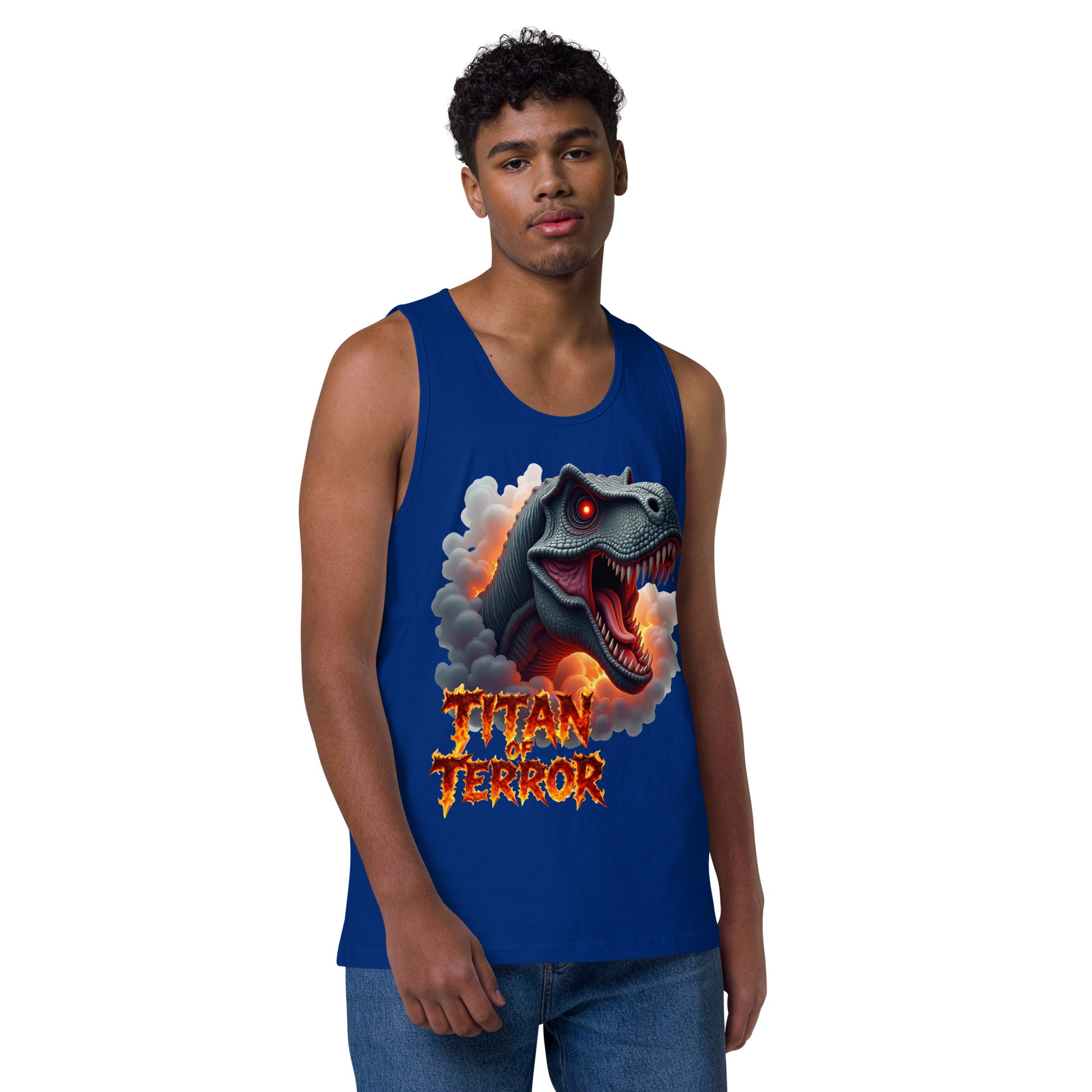Men’s premium tank top - Titan of Terror Men's Premium Tank – Primal Power for Elite Dominators by printfluence.net