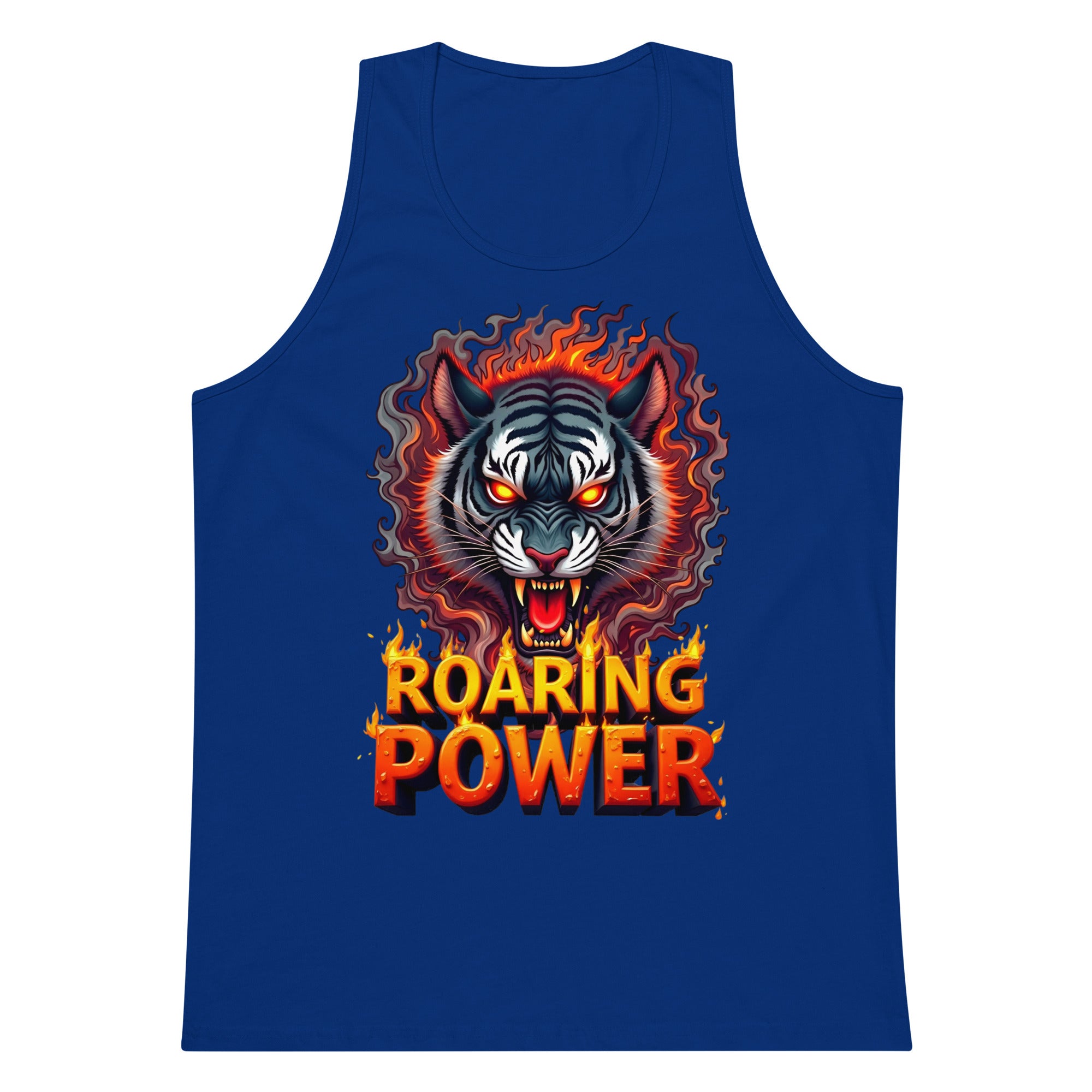 Men’s premium tank top - Roaring Power Tiger Tank – Fierce Premium Gym Beast Mode by printfluence.net