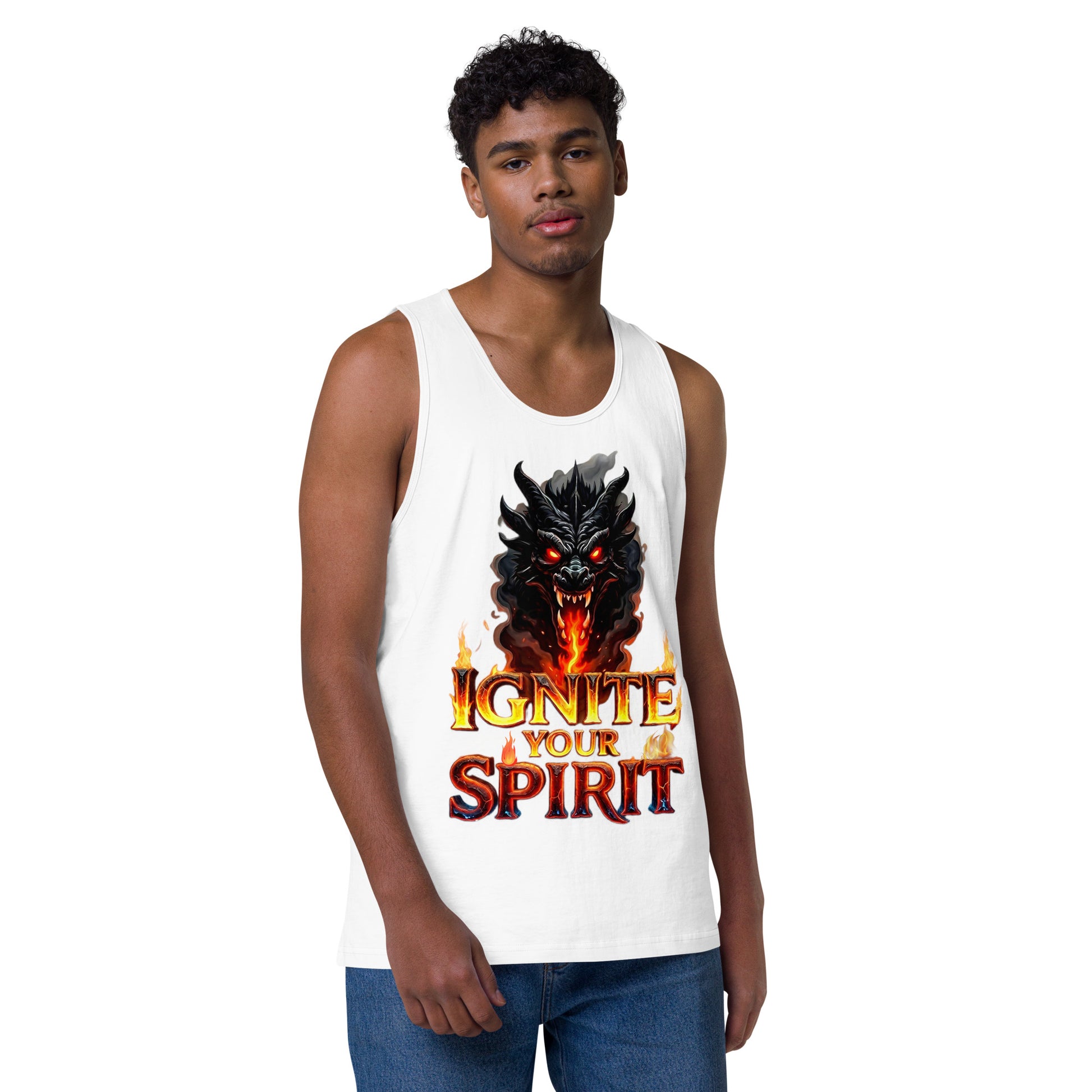 Men’s premium tank top - Ignite Elite Dragon Tank – Opulent Men's Premium Fire by printfluence.net