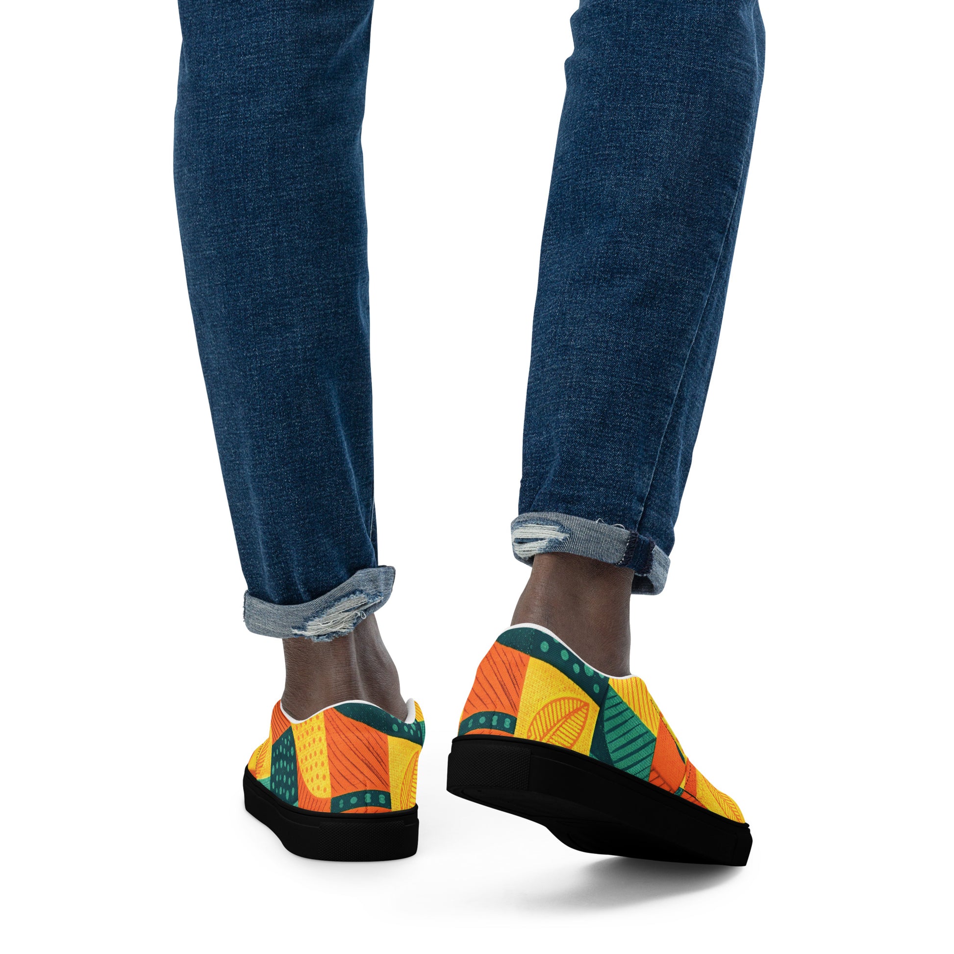 Men’s slip-on canvas shoes - Tropical Mosaic: Men’s Premium Canvas Slip-On Shoes by printfluence.net