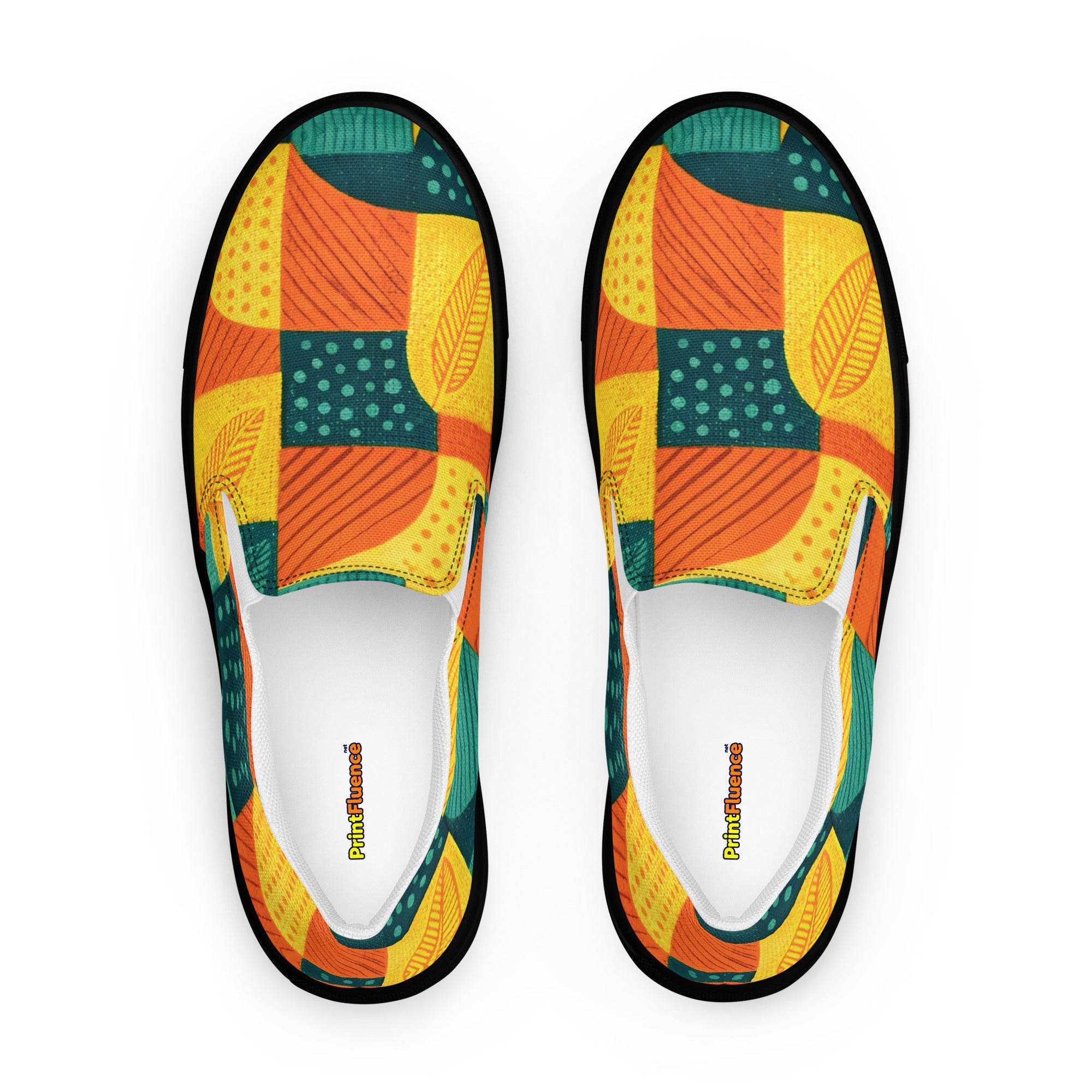 Men’s slip-on canvas shoes - Tropical Mosaic: Men’s Premium Canvas Slip-On Shoes by printfluence.net