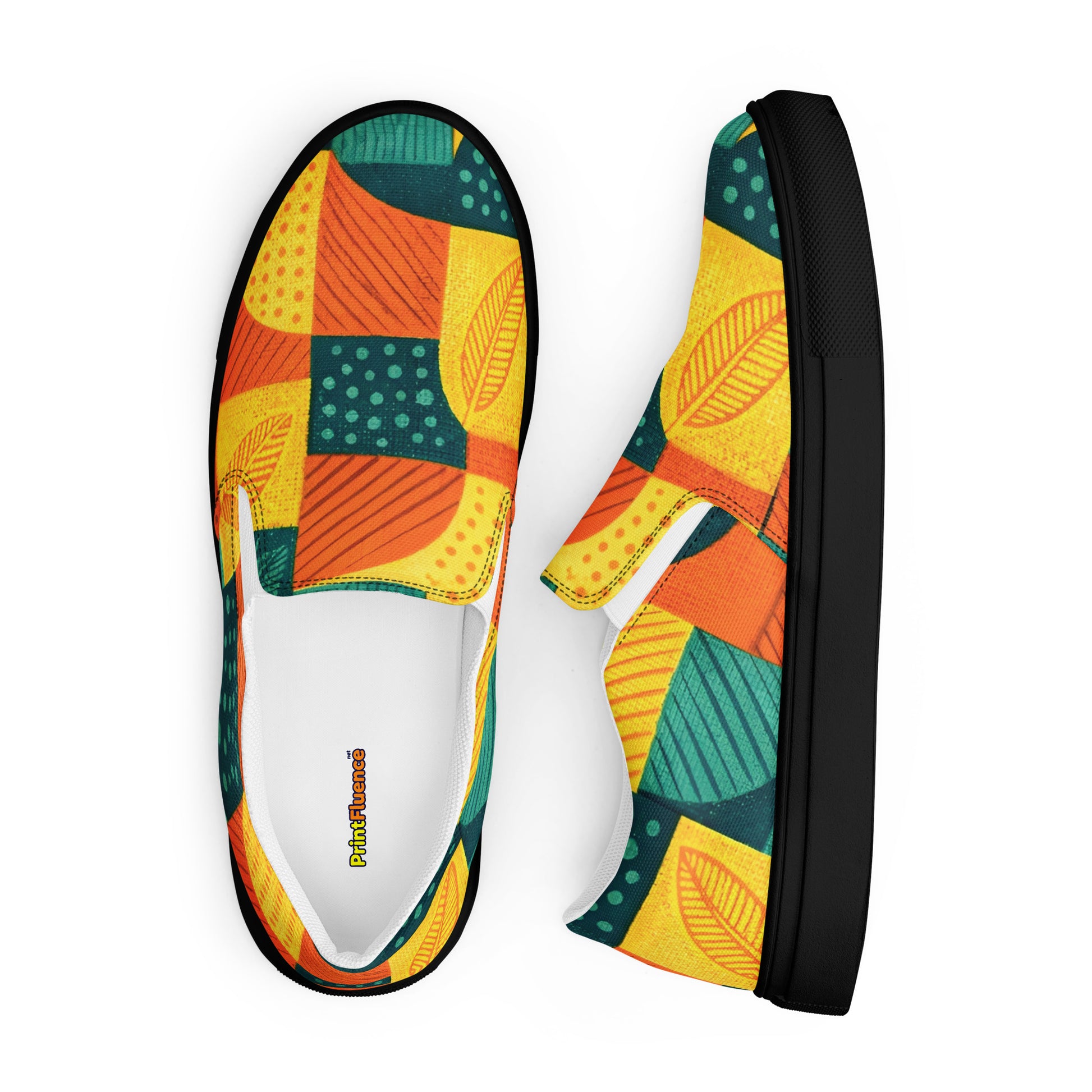 Men’s slip-on canvas shoes - Tropical Mosaic: Men’s Premium Canvas Slip-On Shoes by printfluence.net