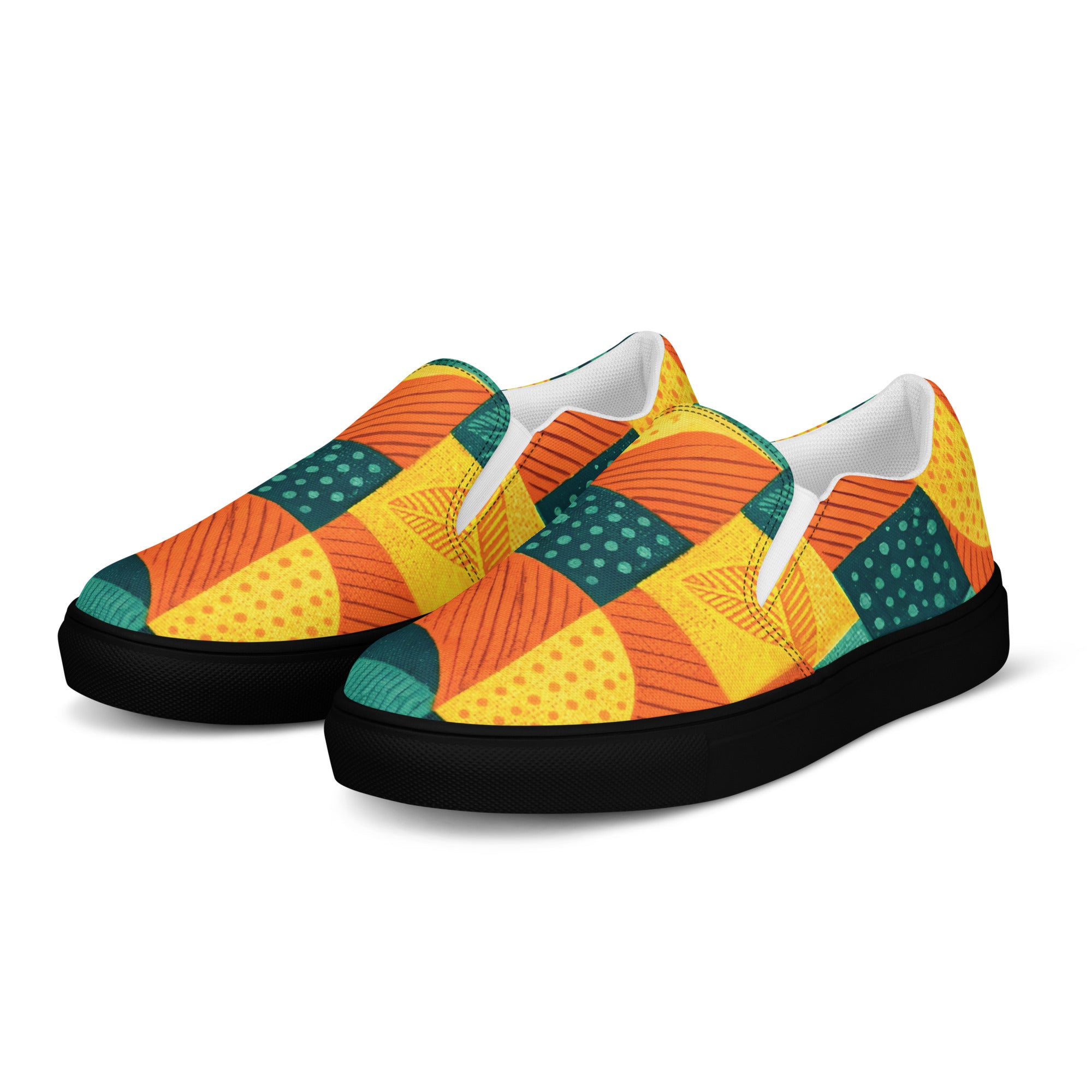 Men’s slip-on canvas shoes - Tropical Mosaic: Men’s Premium Canvas Slip-On Shoes by printfluence.net