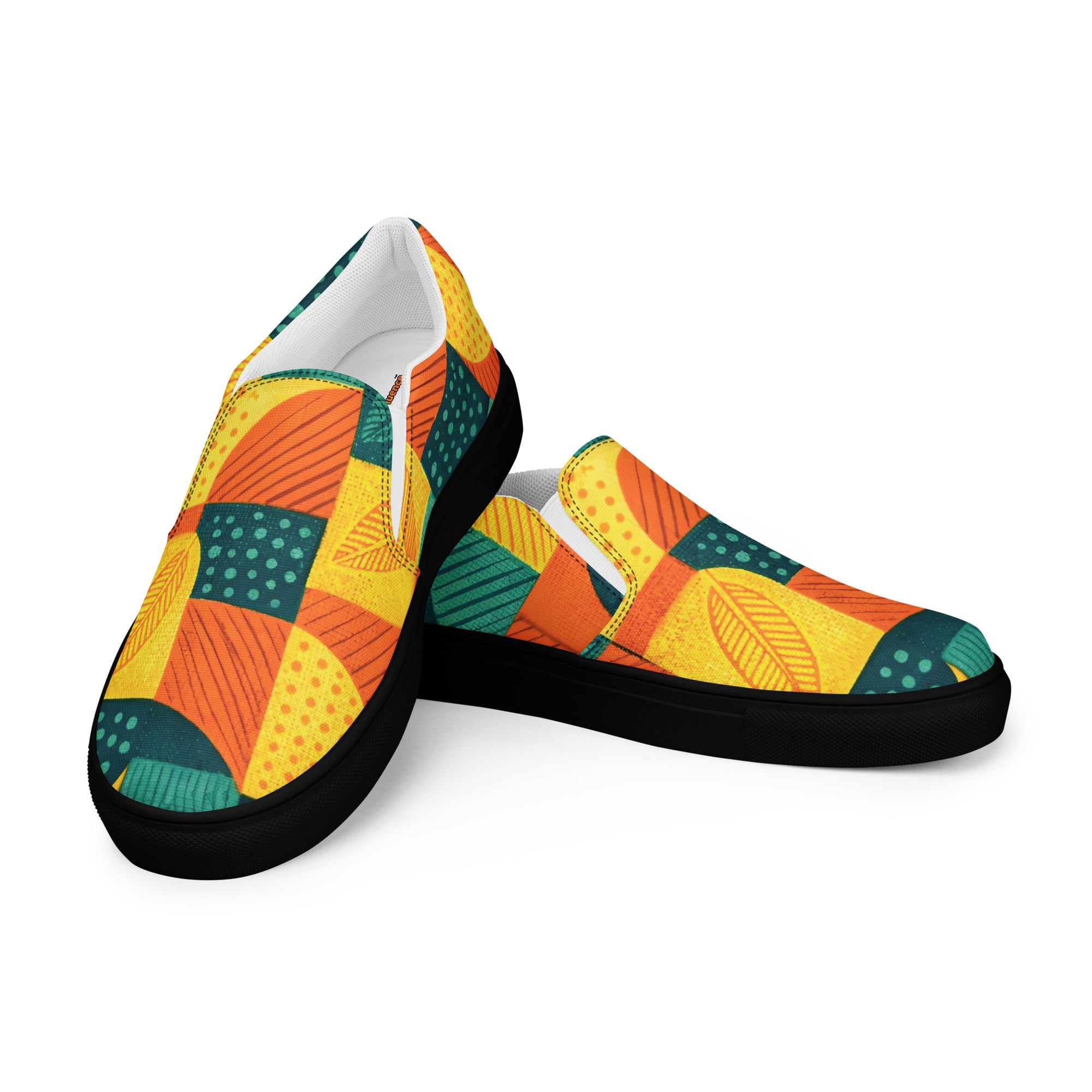 Men’s slip-on canvas shoes - Tropical Mosaic: Men’s Premium Canvas Slip-On Shoes by printfluence.net