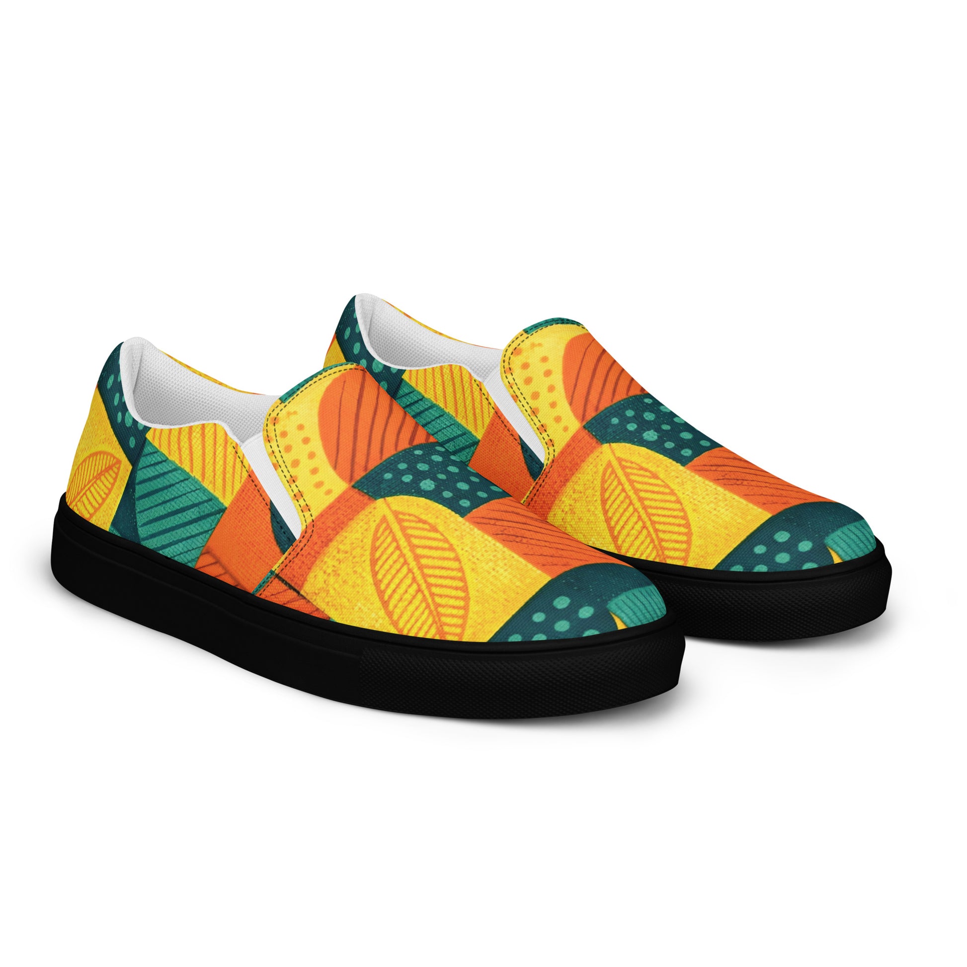 Men’s slip-on canvas shoes - Tropical Mosaic: Men’s Premium Canvas Slip-On Shoes by printfluence.net