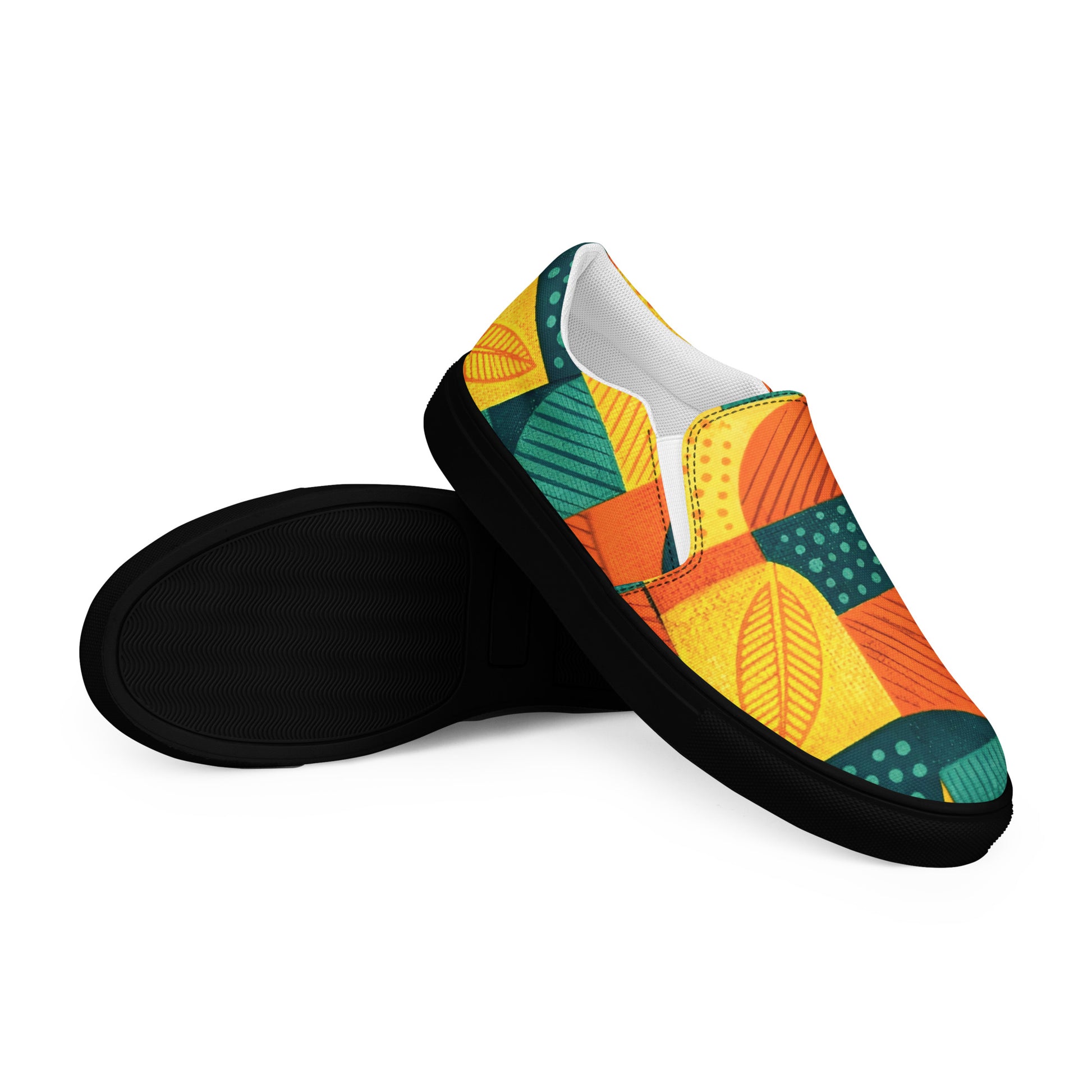 Men’s slip-on canvas shoes - Tropical Mosaic: Men’s Premium Canvas Slip-On Shoes by printfluence.net