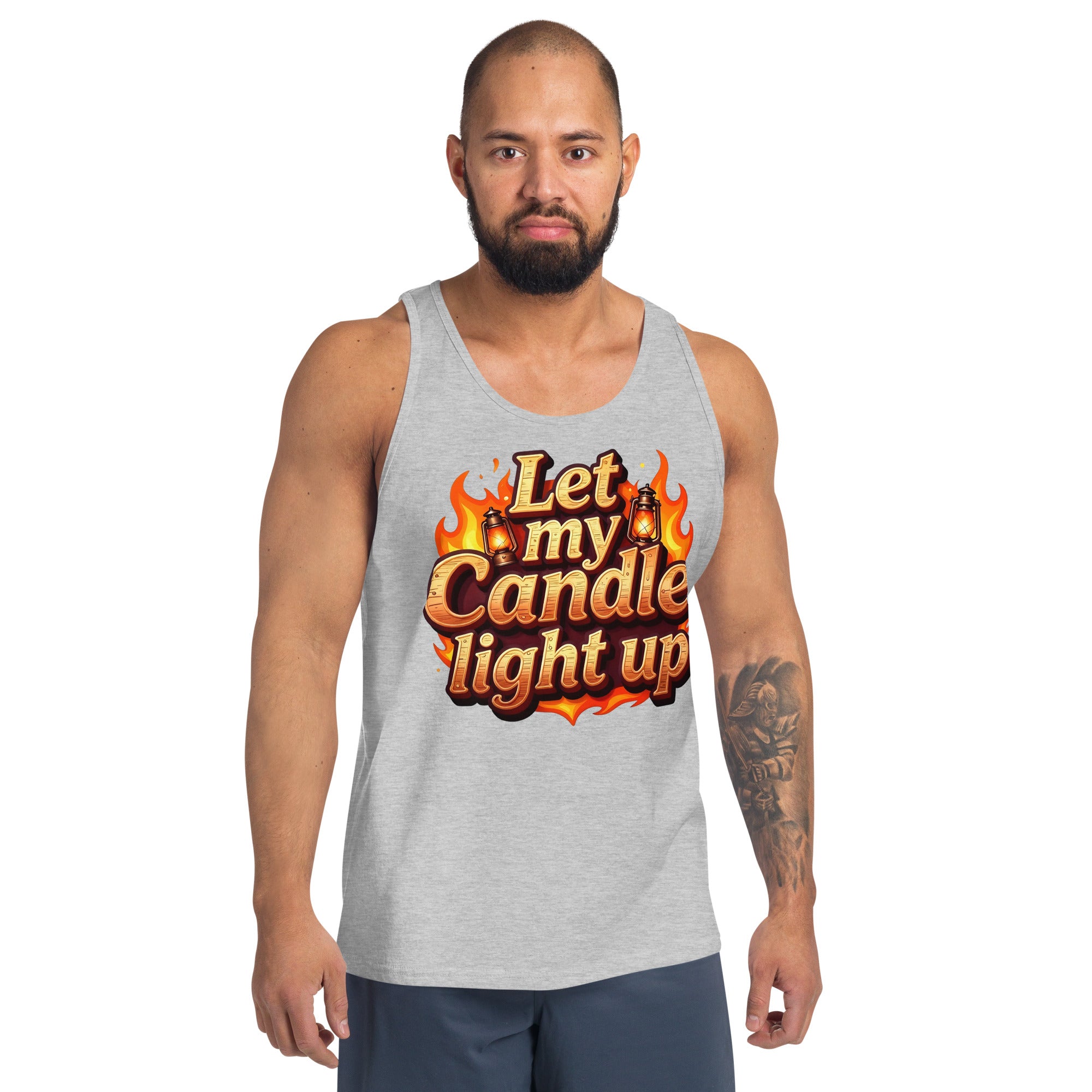 Men's Tank Top - Let My Candle Light Up Men's Tank – Radiant Power for Elite Achievers by printfluence.net