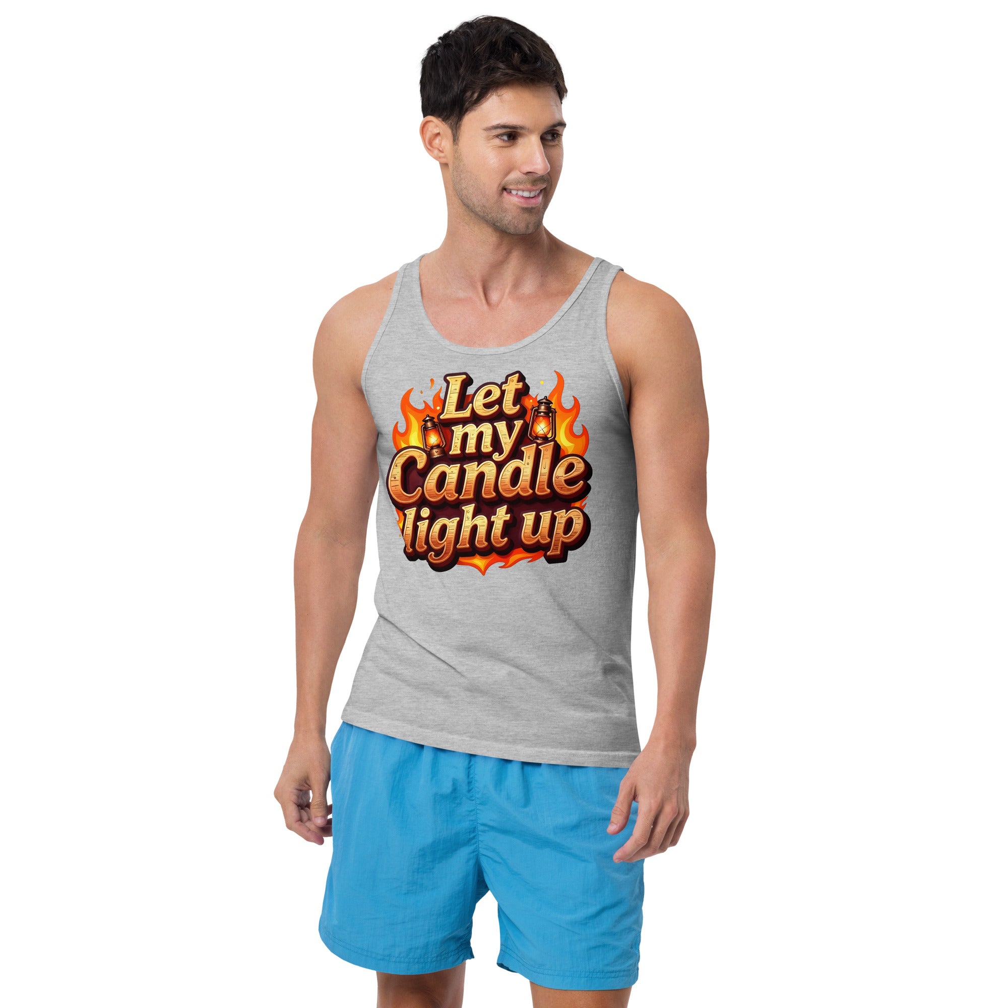 Men's Tank Top - Let My Candle Light Up Men's Tank – Radiant Power for Elite Achievers by printfluence.net
