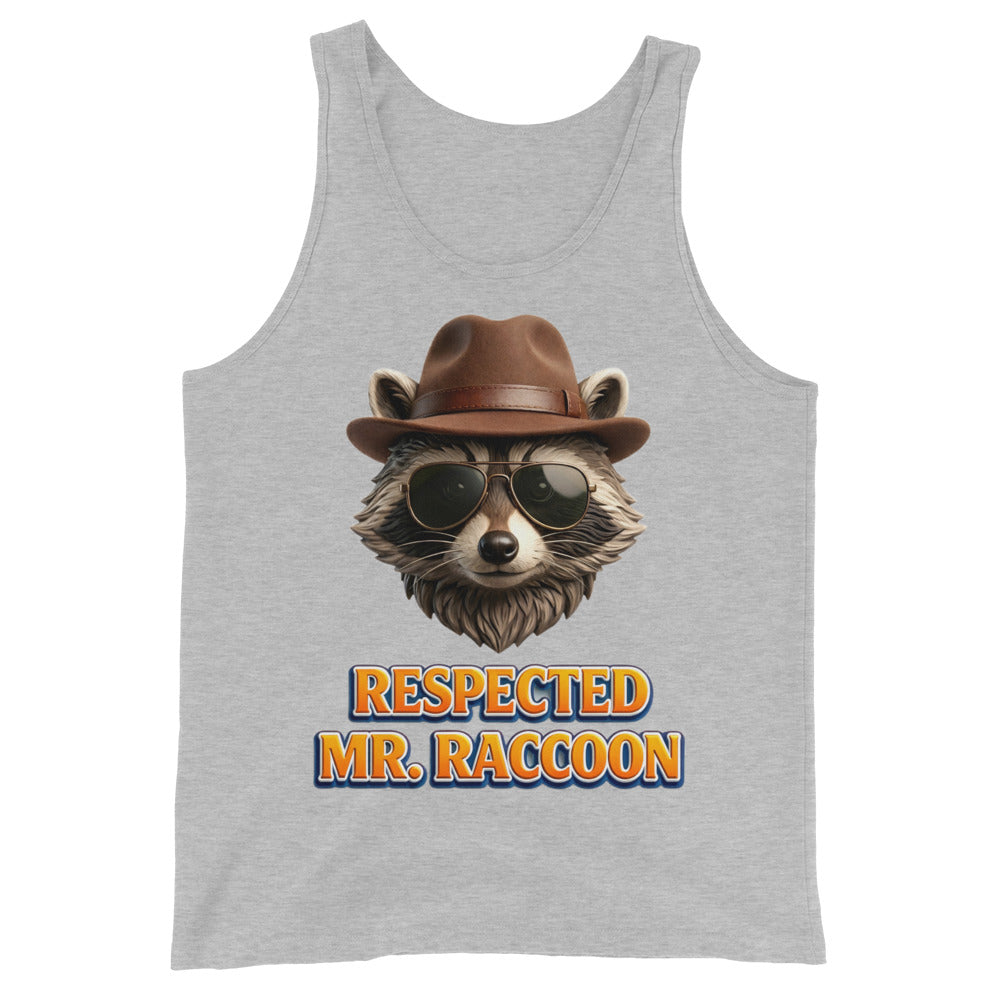 Men's Tank Top - Respected Mr. Raccoon - Dapper Bandit Aviator Style Men's Staple Tank Top by printfluence.net