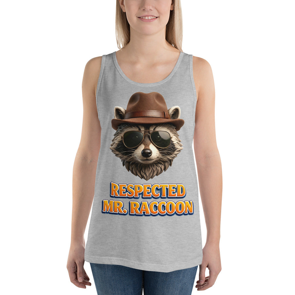 Men's Tank Top - Respected Mr. Raccoon - Dapper Bandit Aviator Style Men's Staple Tank Top by printfluence.net