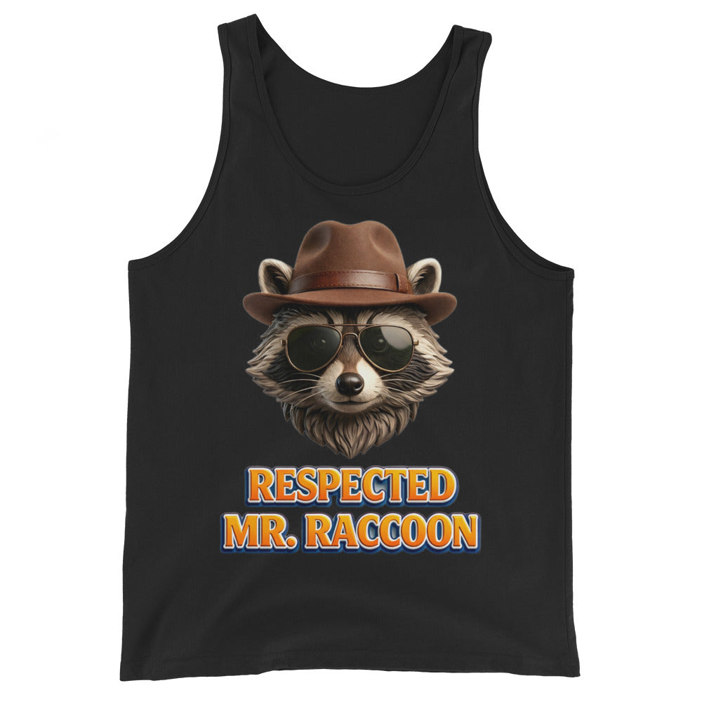 Men's Tank Top - Respected Mr. Raccoon - Dapper Bandit Aviator Style Men's Staple Tank Top by printfluence.net