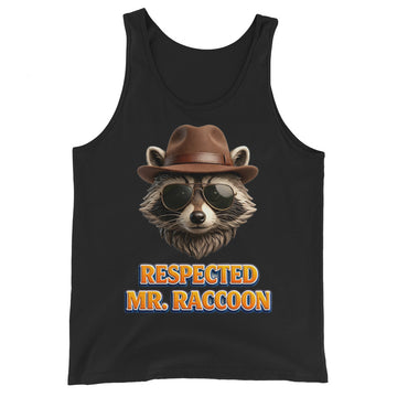 Men's Tank Top - Respected Mr. Raccoon - Dapper Bandit Aviator Style Men's Staple Tank Top by printfluence.net