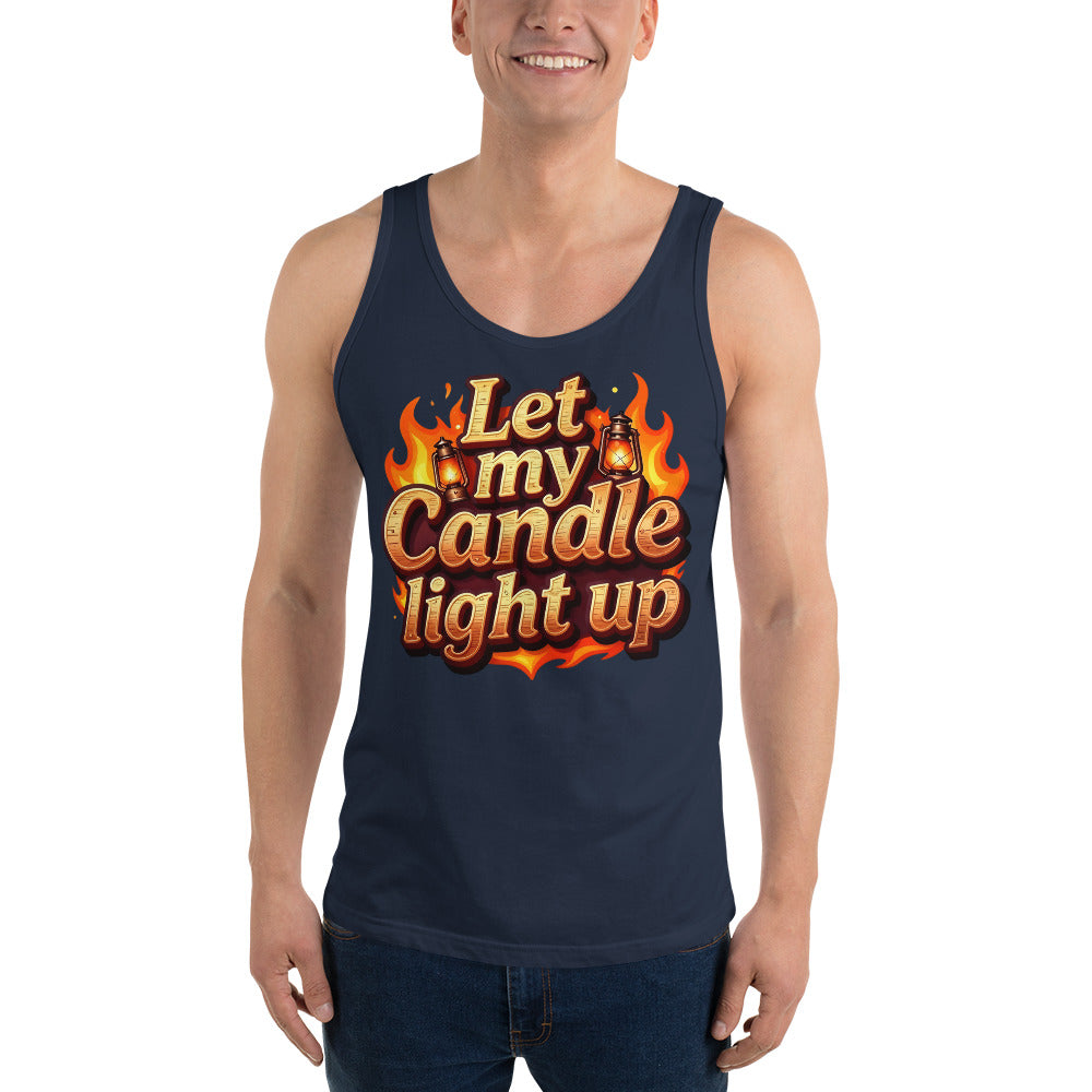 Men's Tank Top - Let My Candle Light Up Men's Tank – Radiant Power for Elite Achievers by printfluence.net