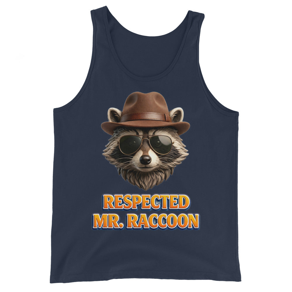 Men's Tank Top - Respected Mr. Raccoon - Dapper Bandit Aviator Style Men's Staple Tank Top by printfluence.net