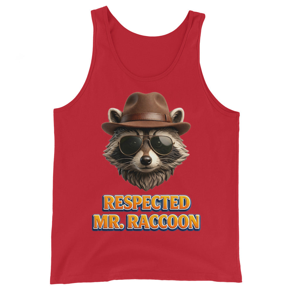Men's Tank Top - Respected Mr. Raccoon - Dapper Bandit Aviator Style Men's Staple Tank Top by printfluence.net