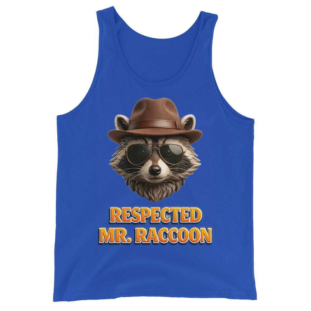 Men's Tank Top - Respected Mr. Raccoon - Dapper Bandit Aviator Style Men's Staple Tank Top by printfluence.net