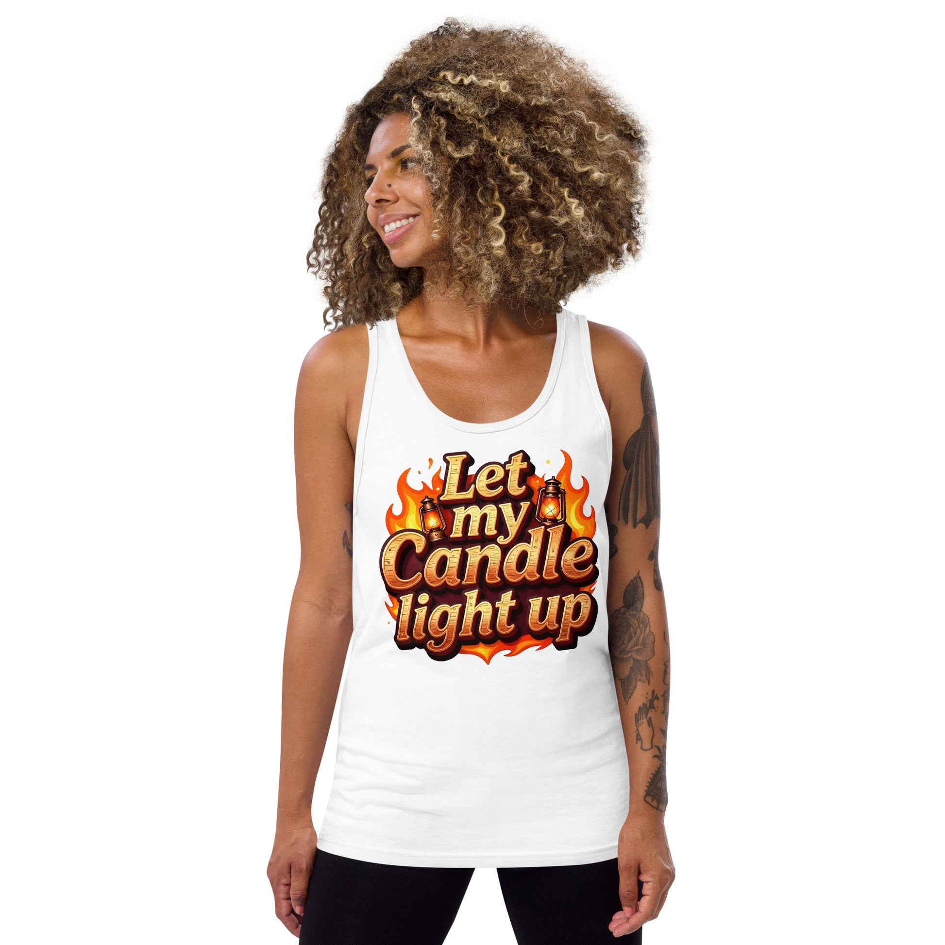 Men's Tank Top - Let My Candle Light Up Men's Tank – Radiant Power for Elite Achievers by printfluence.net