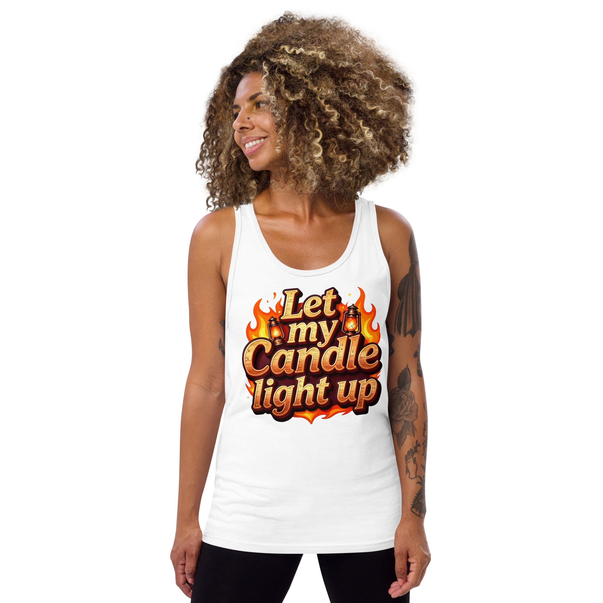Men's Tank Top - Let My Candle Light Up Men's Tank – Radiant Power for Elite Achievers by printfluence.net