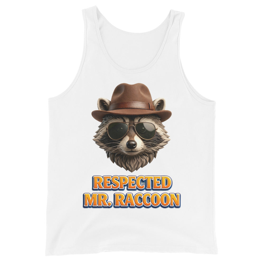 Men's Tank Top - Respected Mr. Raccoon - Dapper Bandit Aviator Style Men's Staple Tank Top by printfluence.net