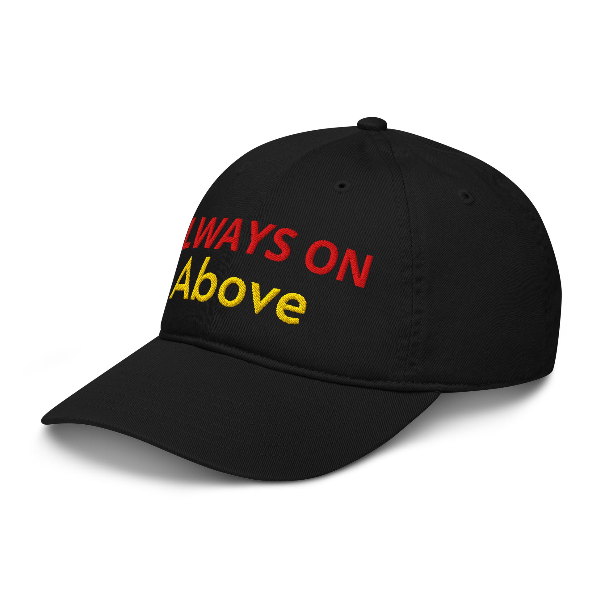 Organic dad hat - Always Above Hat – Bold Red and Yellow Statement Cap for Confidence and Style. by printfluence.net