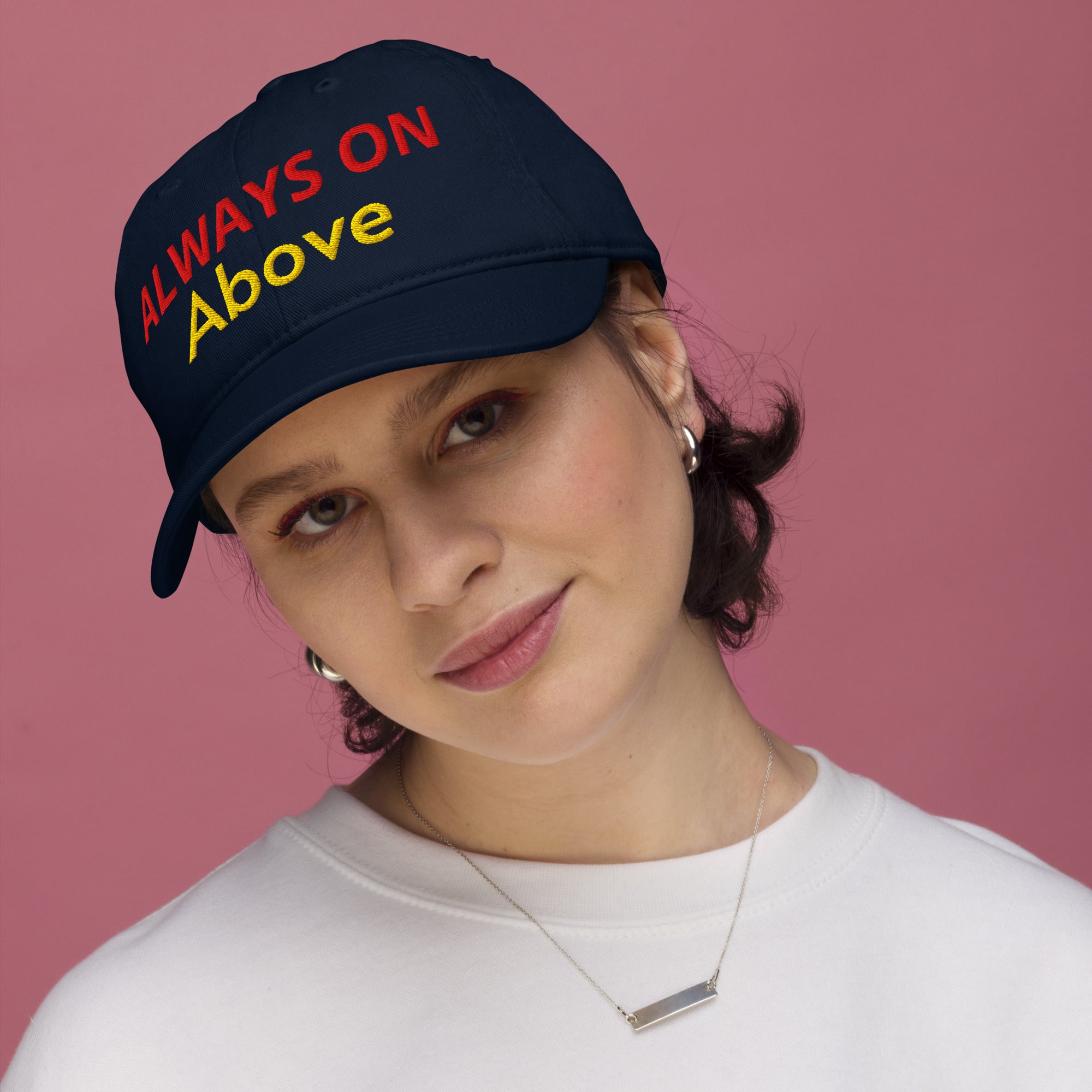 Organic dad hat - Always Above Hat – Bold Red and Yellow Statement Cap for Confidence and Style. by printfluence.net