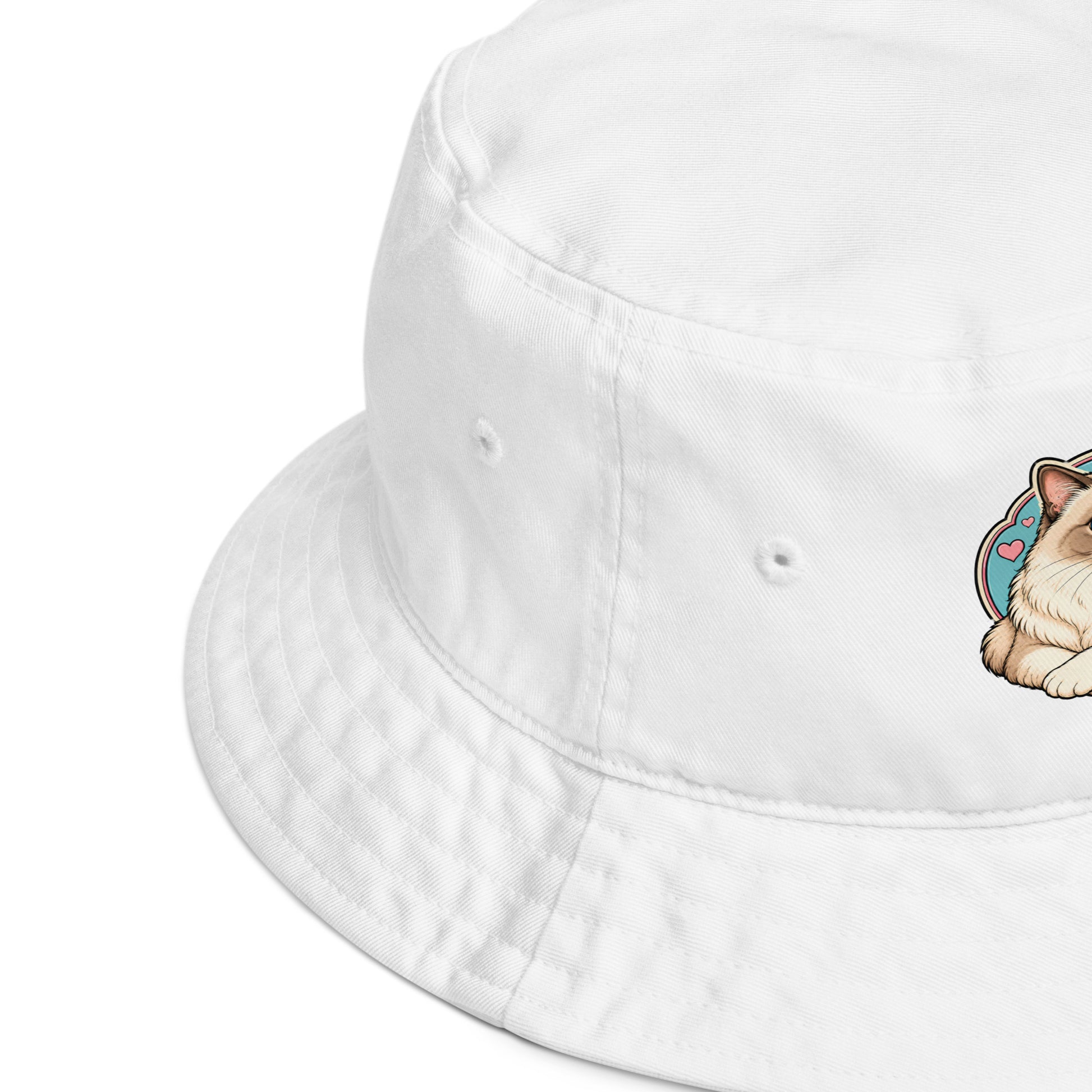 Soft and Sweet Fluffy Cat | Premium Organic Bucket Hat for Cat Lovers by printfluence.net
