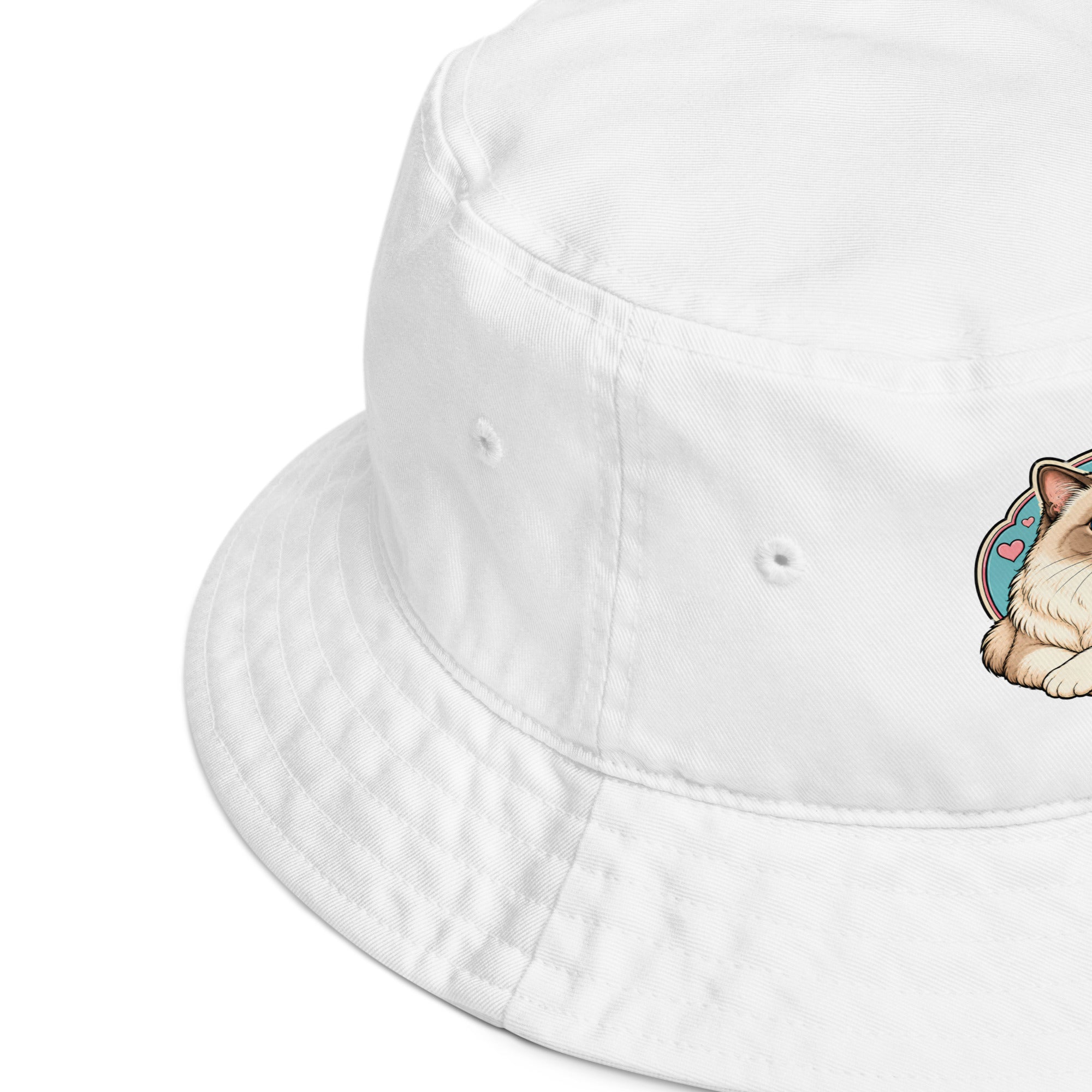 Soft and Sweet Fluffy Cat | Premium Organic Bucket Hat for Cat Lovers by printfluence.net