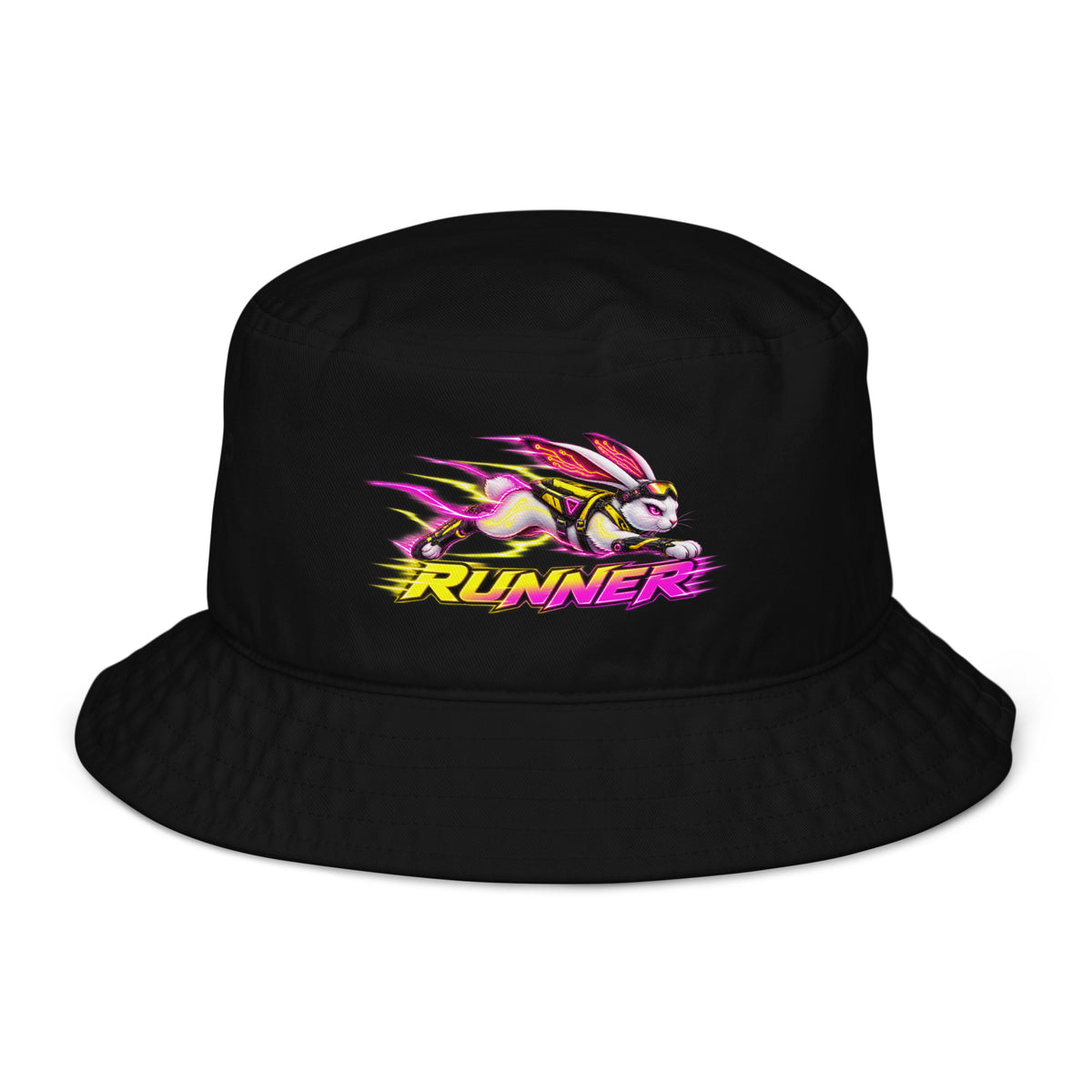 Cyberpunk Animals Lovers | Organic Bucket Hat — RUNNER by printfluence