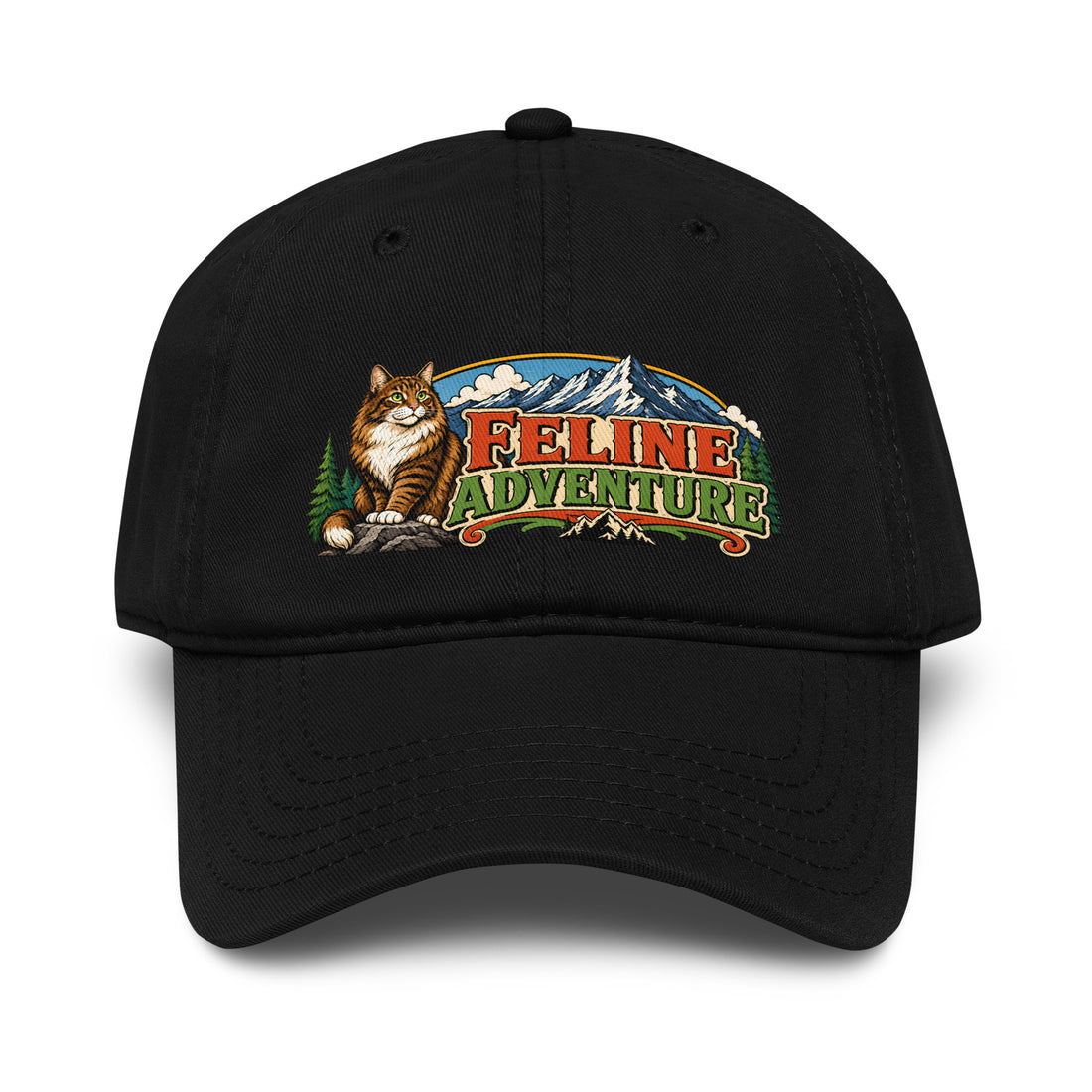 Retro Feline Adventure Maine Coon | Classic Baseball Cap for Cat Lovers by printfluence.net