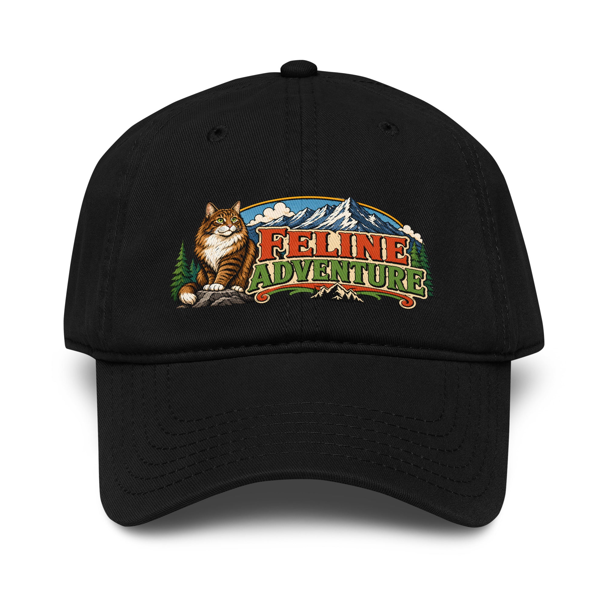 Retro Feline Adventure Maine Coon | Classic Baseball Cap for Cat Lovers by printfluence.net