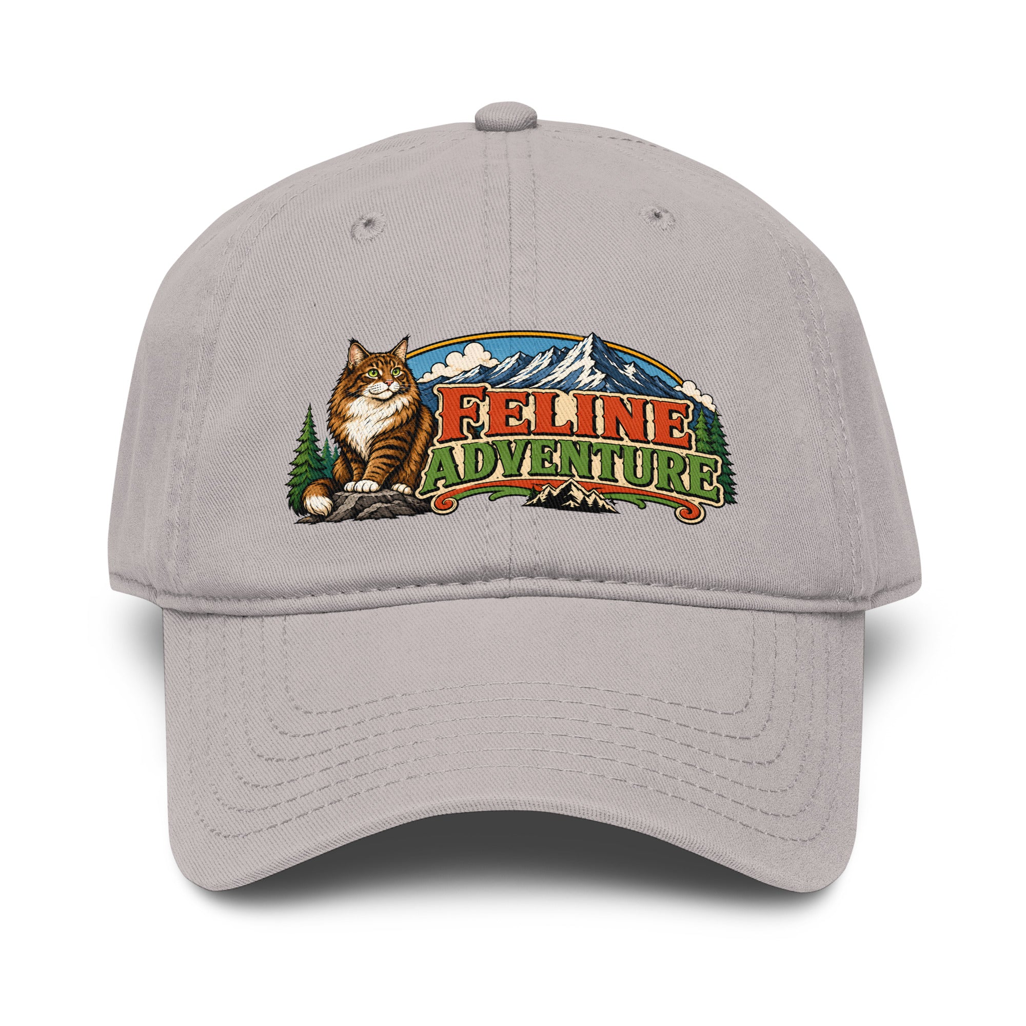 Retro Feline Adventure Maine Coon | Classic Baseball Cap for Cat Lovers by printfluence.net