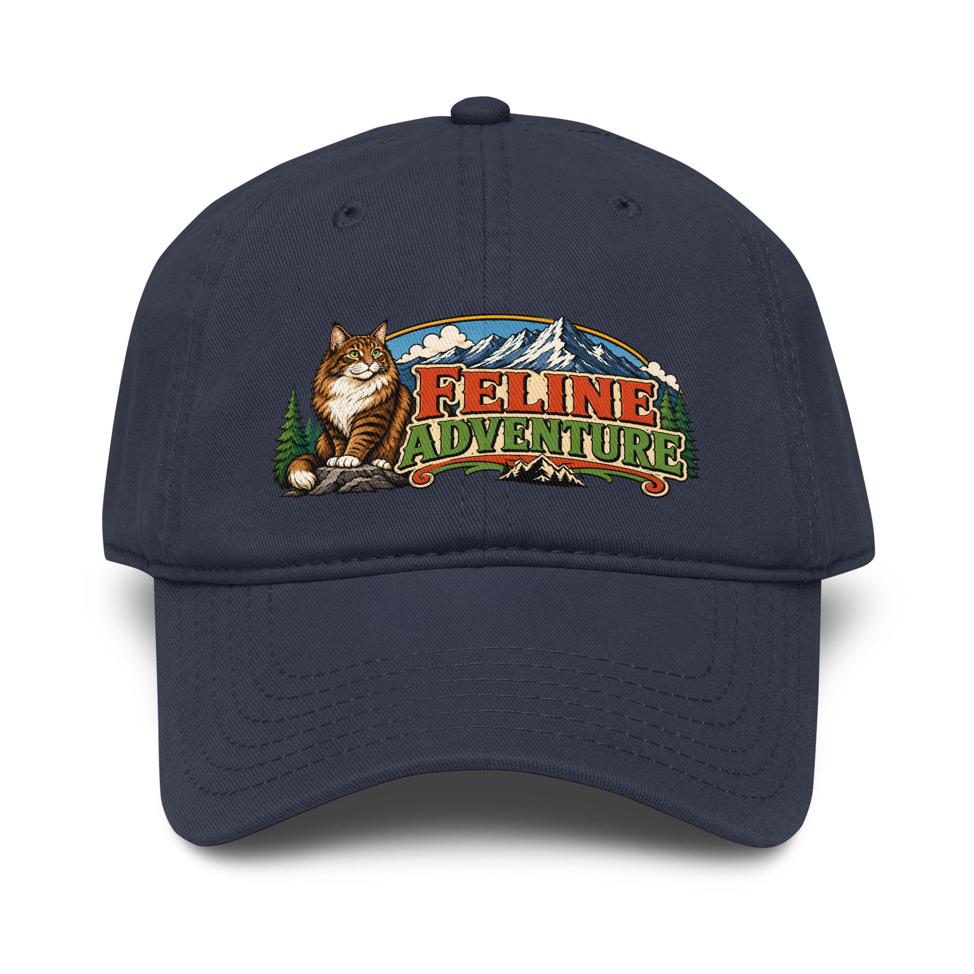 Retro Feline Adventure Maine Coon | Classic Baseball Cap for Cat Lovers by printfluence.net