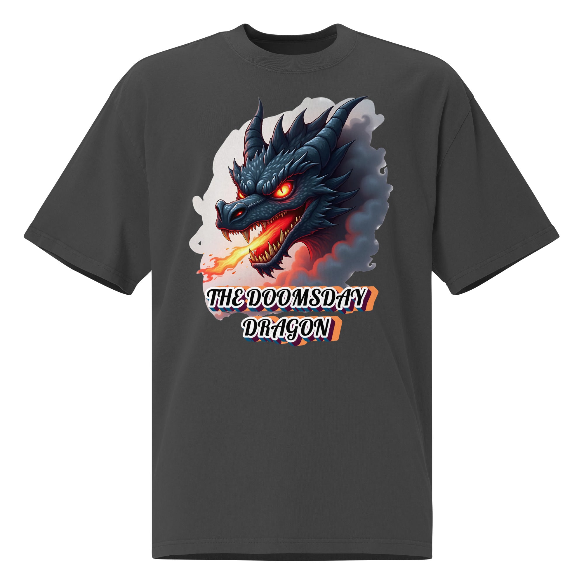 Oversized faded t-shirt -The Doomsday Dragon Oversized Faded T-Shirt – Bold Luxury Streetwear for Fearless Souls by printfluence.net
