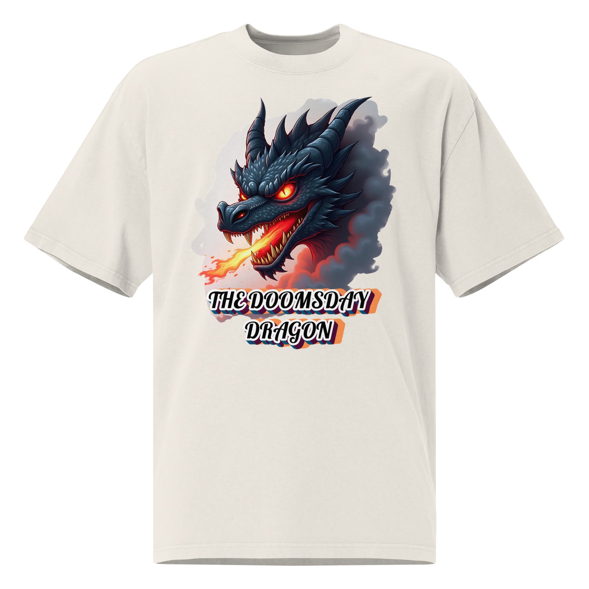 Oversized faded t-shirt -The Doomsday Dragon Oversized Faded T-Shirt – Bold Luxury Streetwear for Fearless Souls by printfluence.net