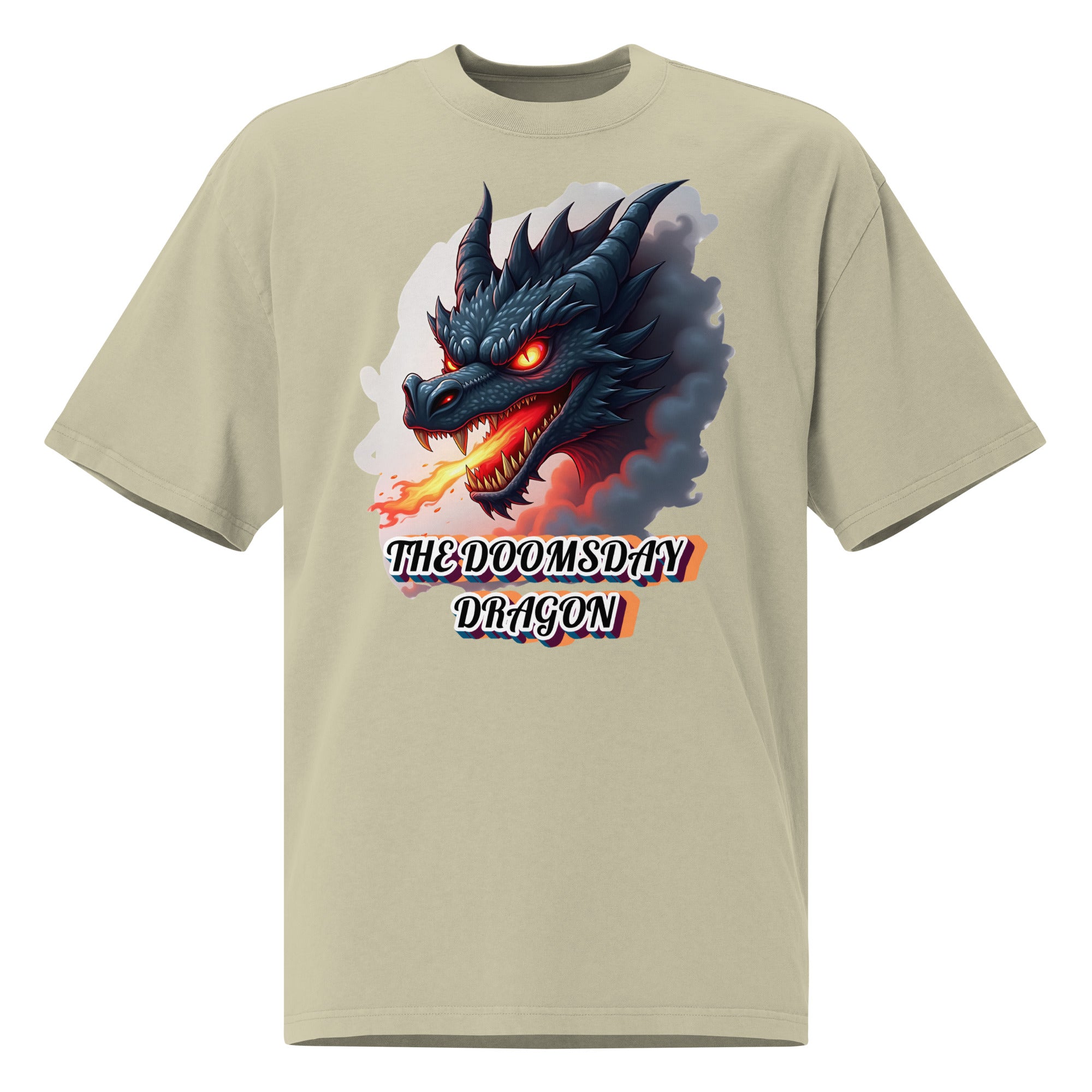Oversized faded t-shirt -The Doomsday Dragon Oversized Faded T-Shirt – Bold Luxury Streetwear for Fearless Souls by printfluence.net
