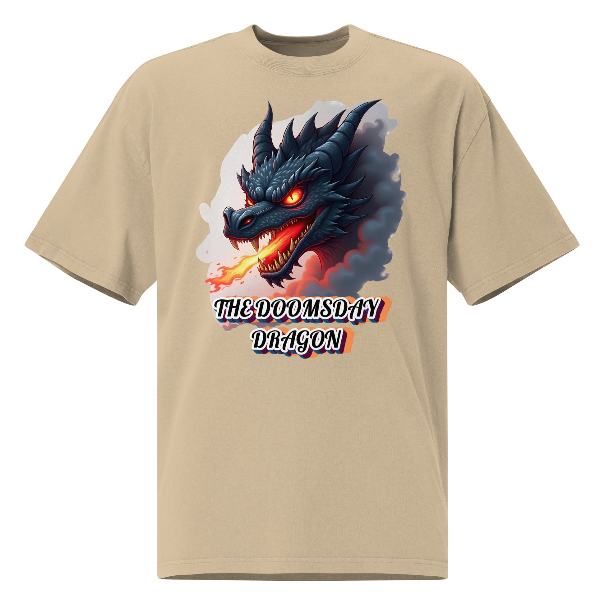 Oversized faded t-shirt -The Doomsday Dragon Oversized Faded T-Shirt – Bold Luxury Streetwear for Fearless Souls by printfluence.net