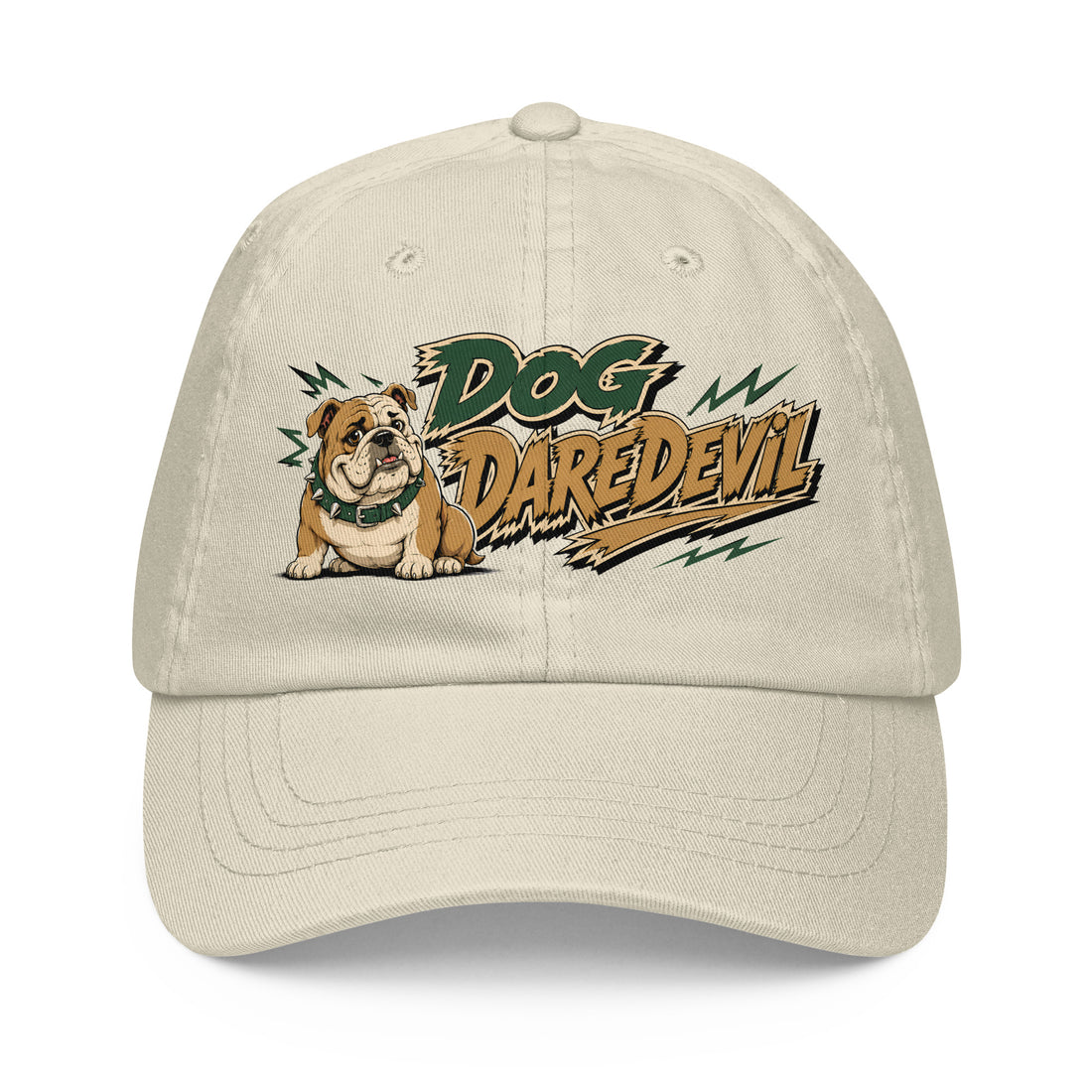 English Bulldog Dog Daredevil Pastel Baseball Hat - Trendy Dog Lover Graphic Cap by printfluence.net