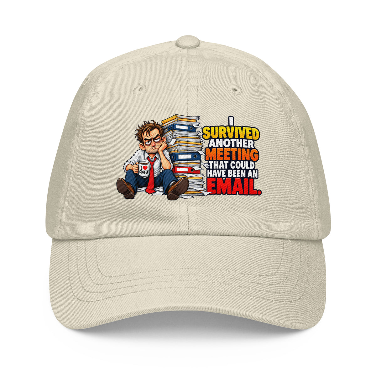 Pastel baseball hSarcastic Humor Lovers | Pastel baseball hat — SURVIVED ANOTHER MEETING THAT COULD HAVE BEEN AN EMAIL.at by printfluence