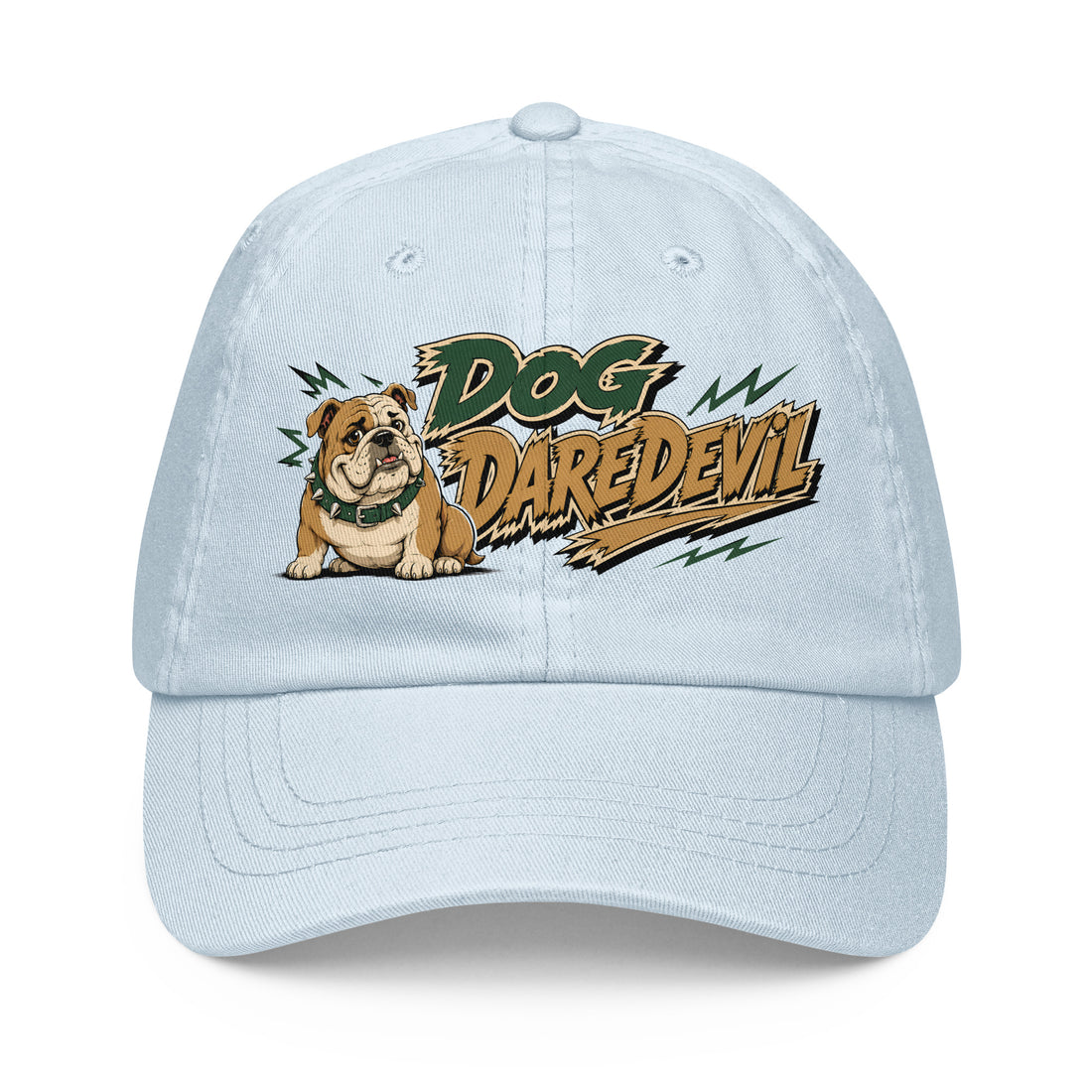 English Bulldog Dog Daredevil Pastel Baseball Hat - Trendy Dog Lover Graphic Cap by printfluence.net