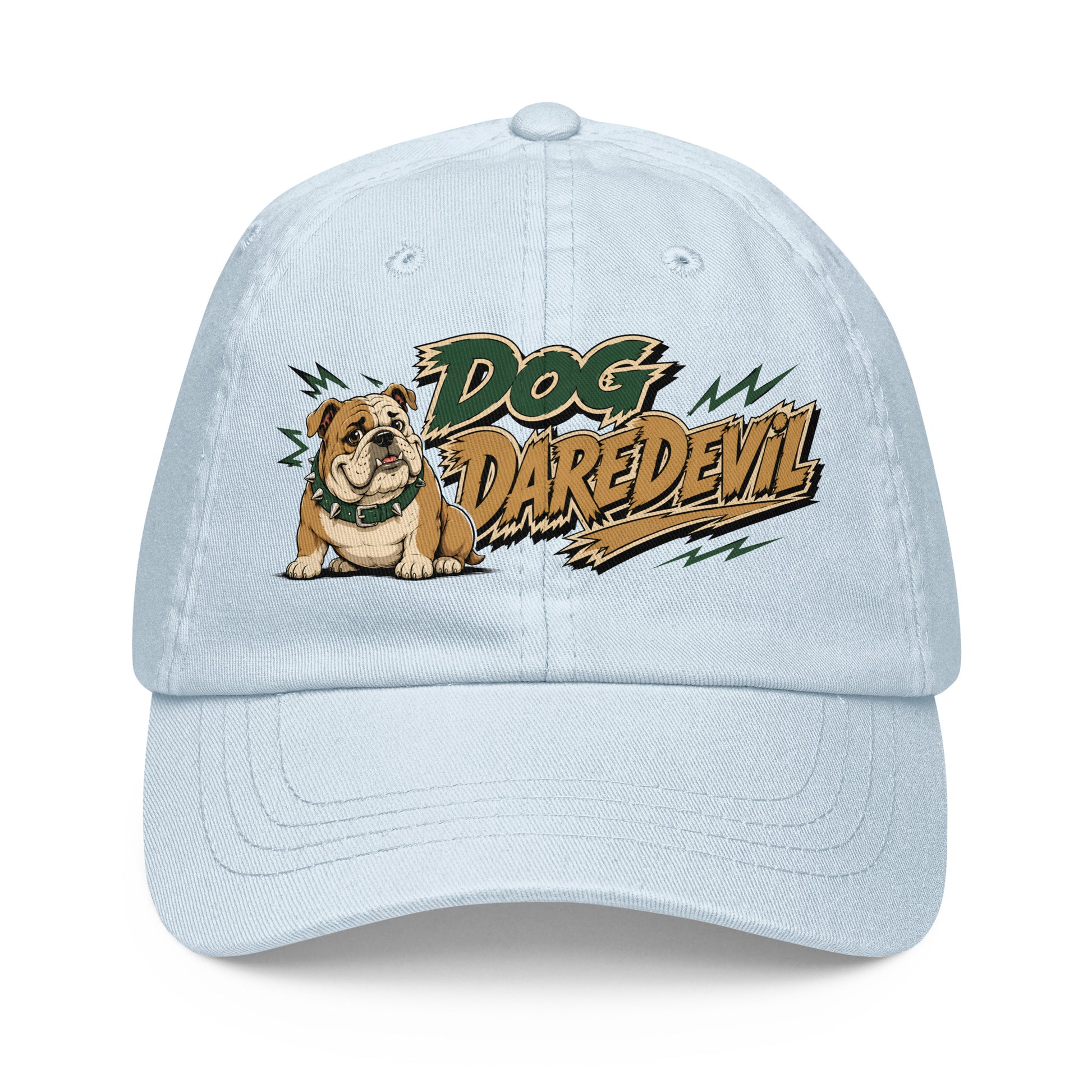 English Bulldog Dog Daredevil Pastel Baseball Hat - Trendy Dog Lover Graphic Cap by printfluence.net