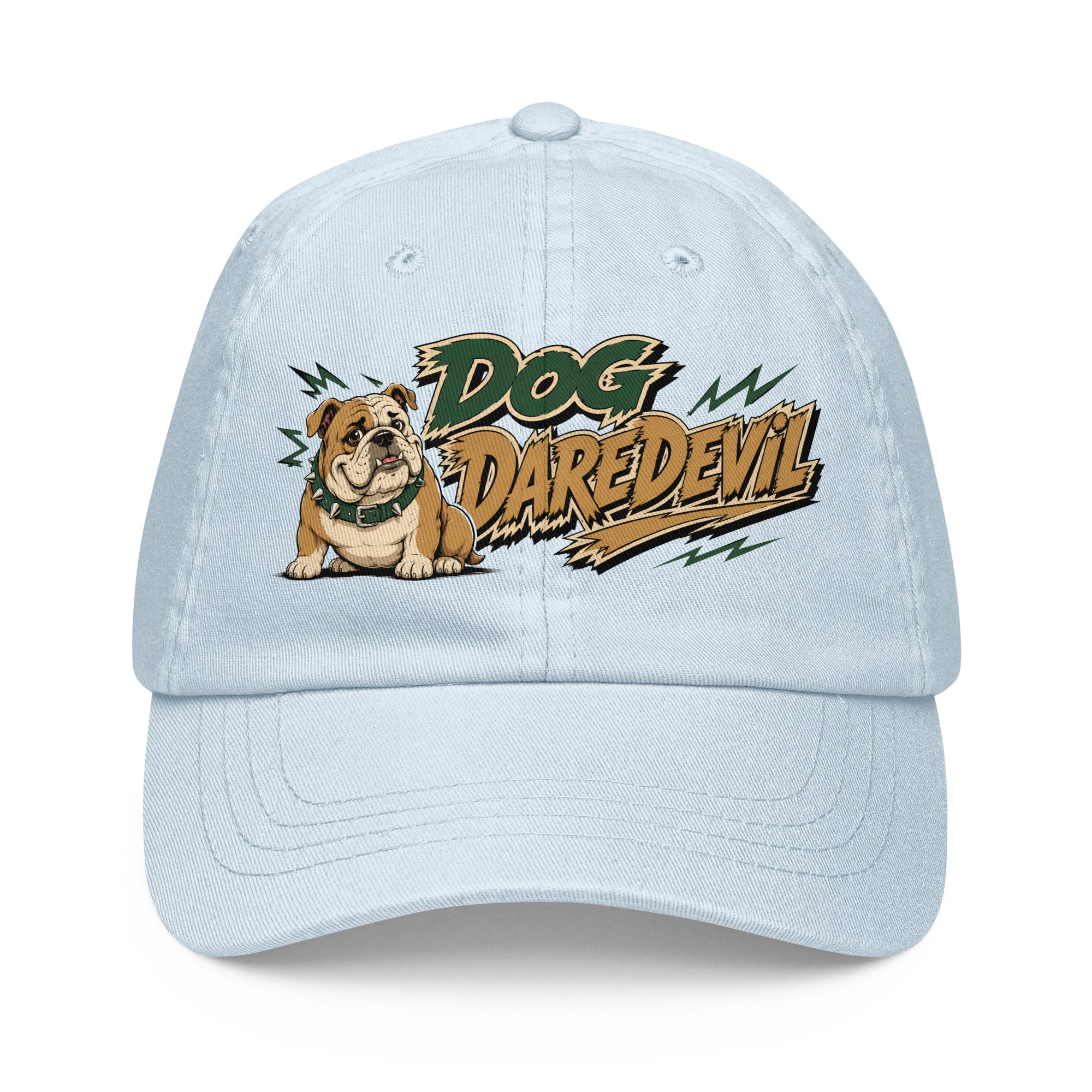 English Bulldog Dog Daredevil Pastel Baseball Hat - Trendy Dog Lover Graphic Cap by printfluence.net