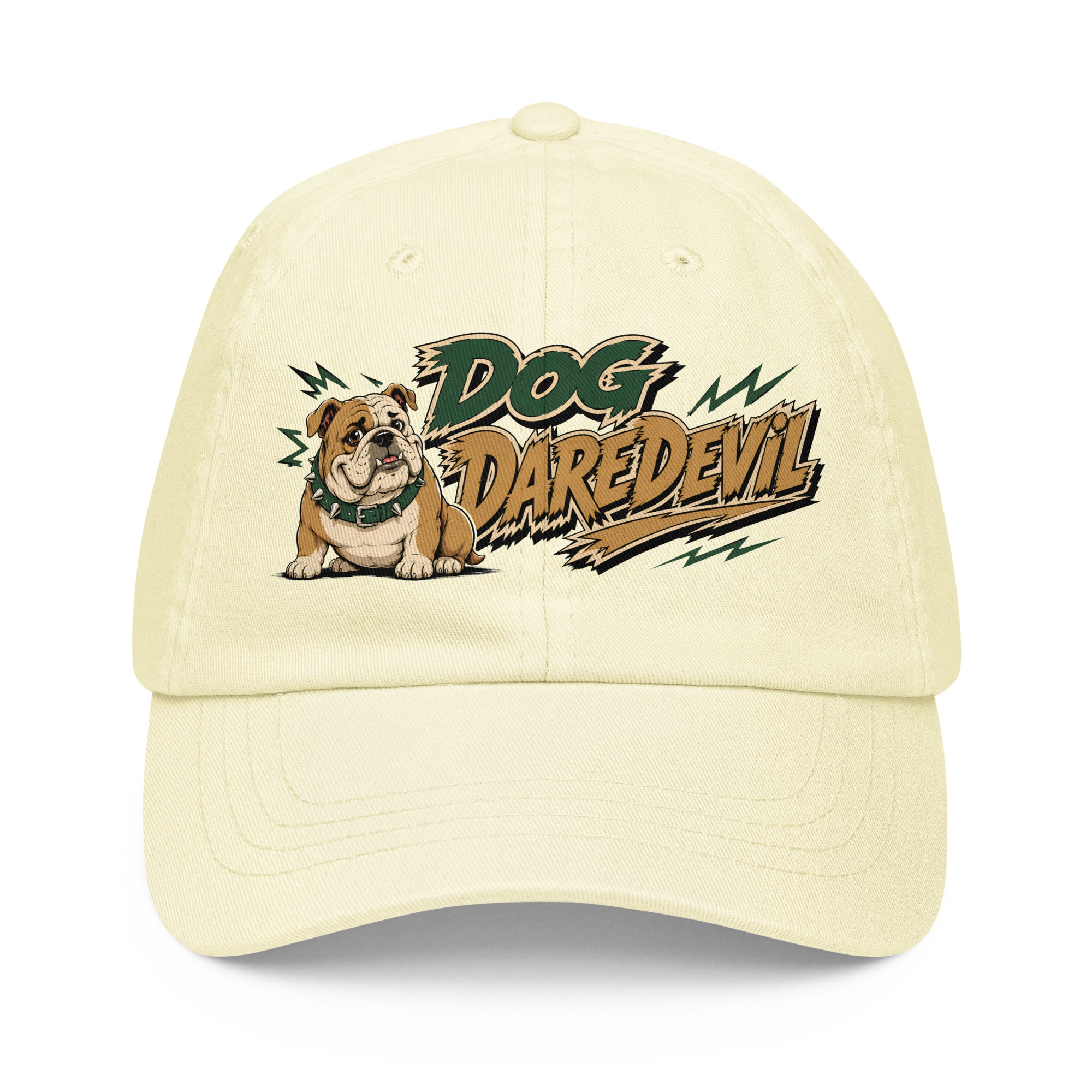 English Bulldog Dog Daredevil Pastel Baseball Hat - Trendy Dog Lover Graphic Cap by printfluence.net