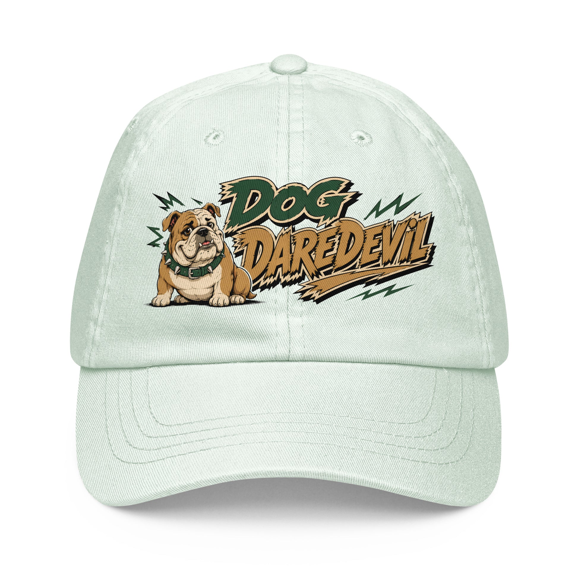 English Bulldog Dog Daredevil Pastel Baseball Hat - Trendy Dog Lover Graphic Cap by printfluence.net